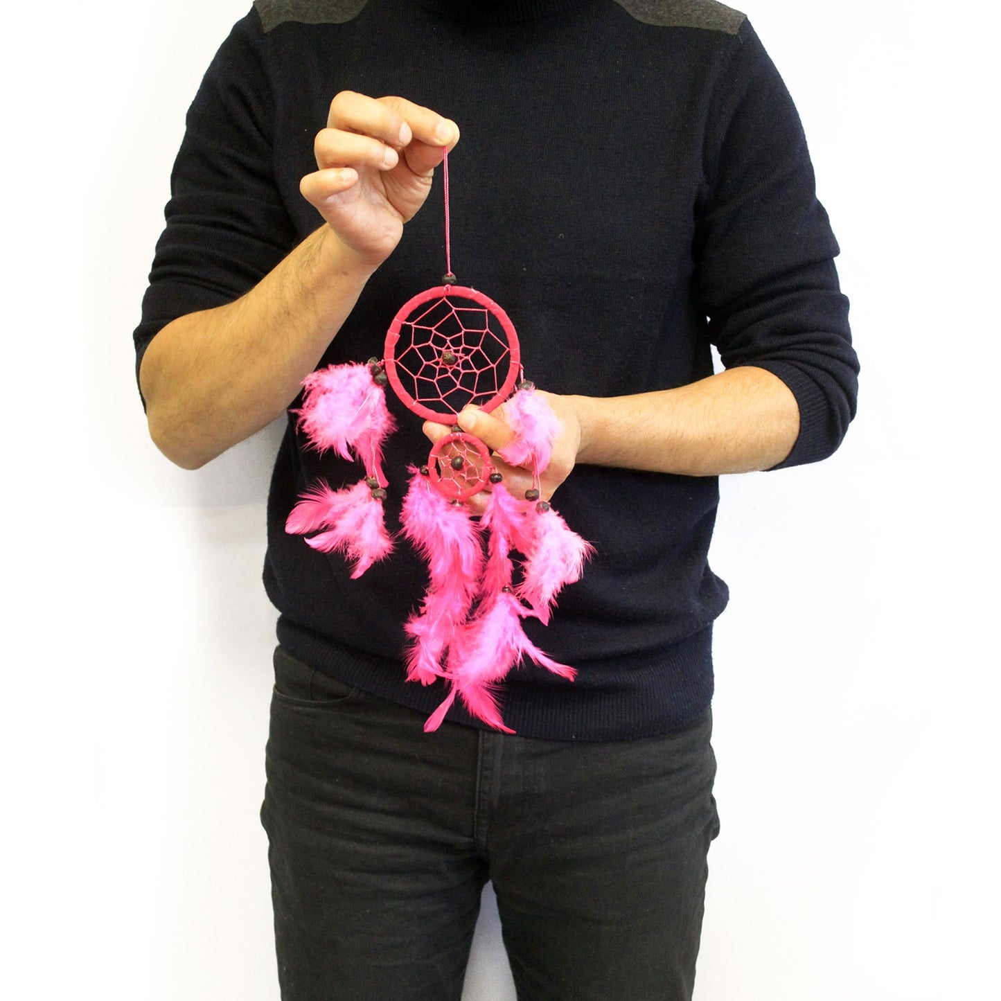 Bali Dreamcatchers - Medium Round - Turq/Pink/Purp. Pack Of 6.