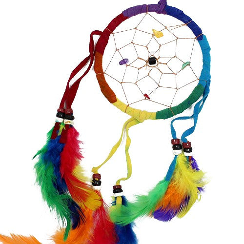 Bali Dreamcatchers - Medium Round - Rainbow. Pack Of 6.