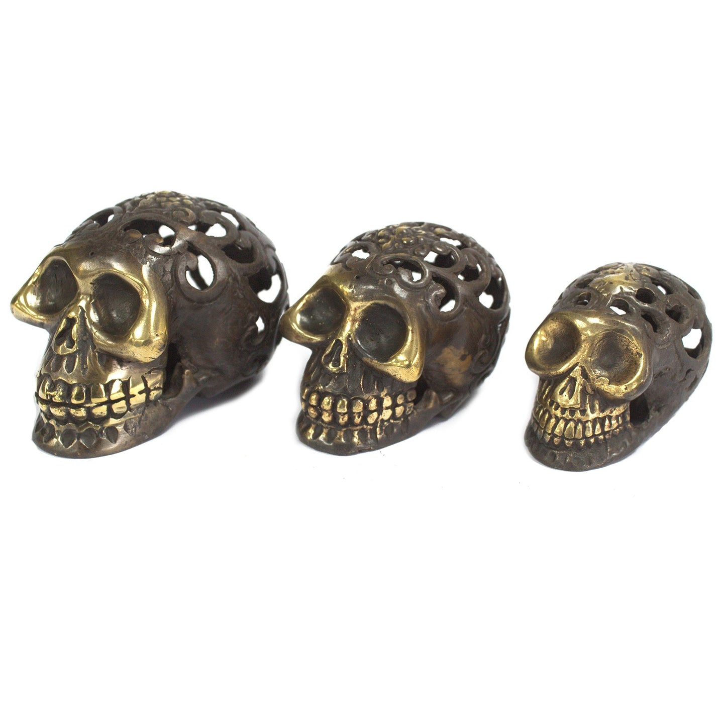 Vintage Messing Totenkopf - Lrg