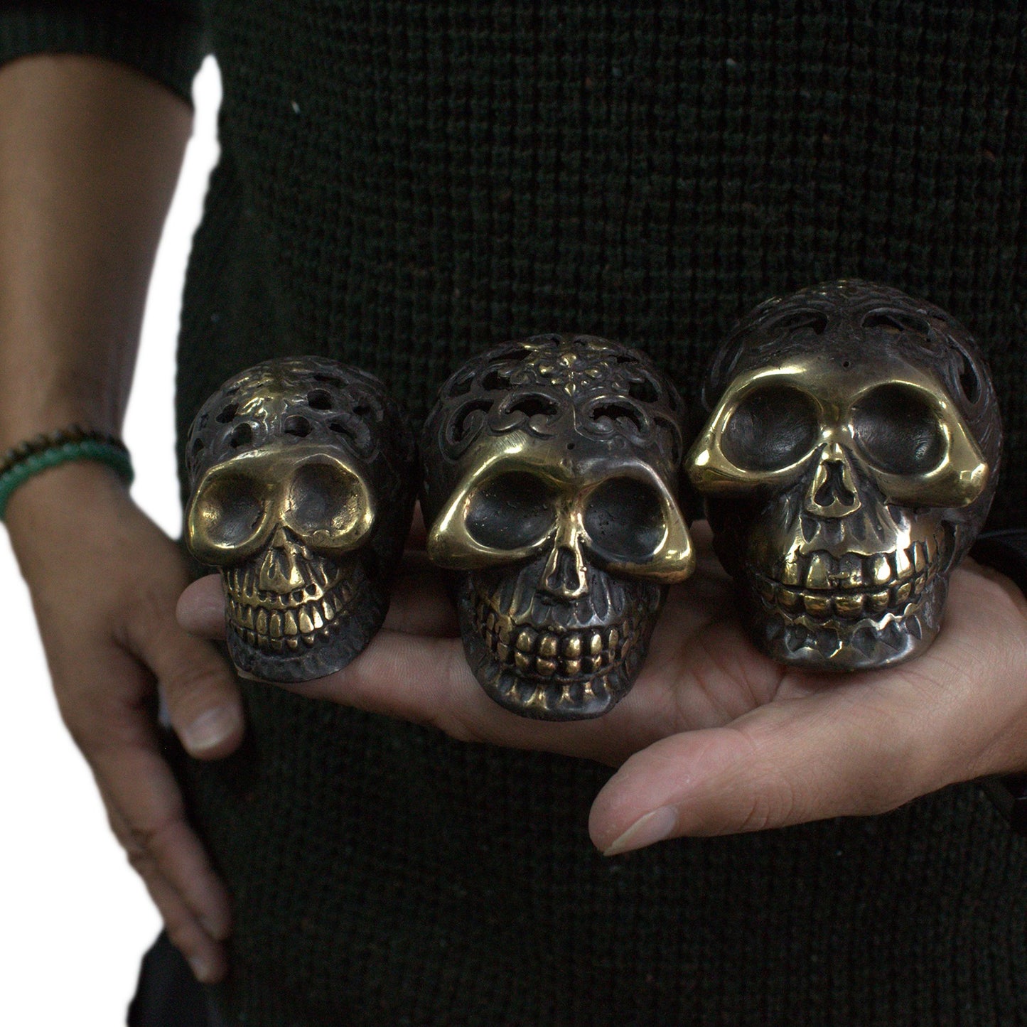 Vintage Messing Totenkopf - Klein