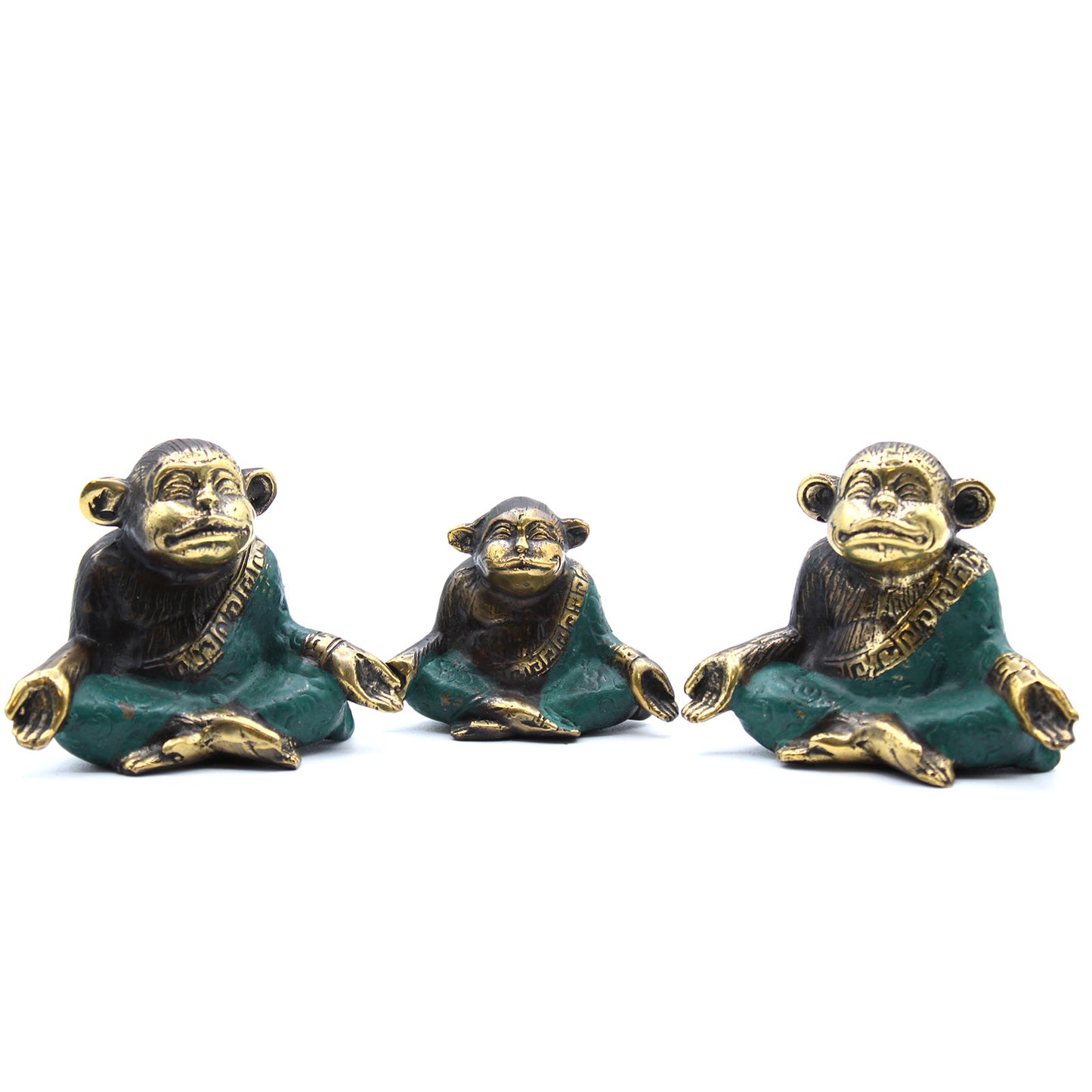 3er-Set – Familie der Yoga-Affen (verschiedene Größen)