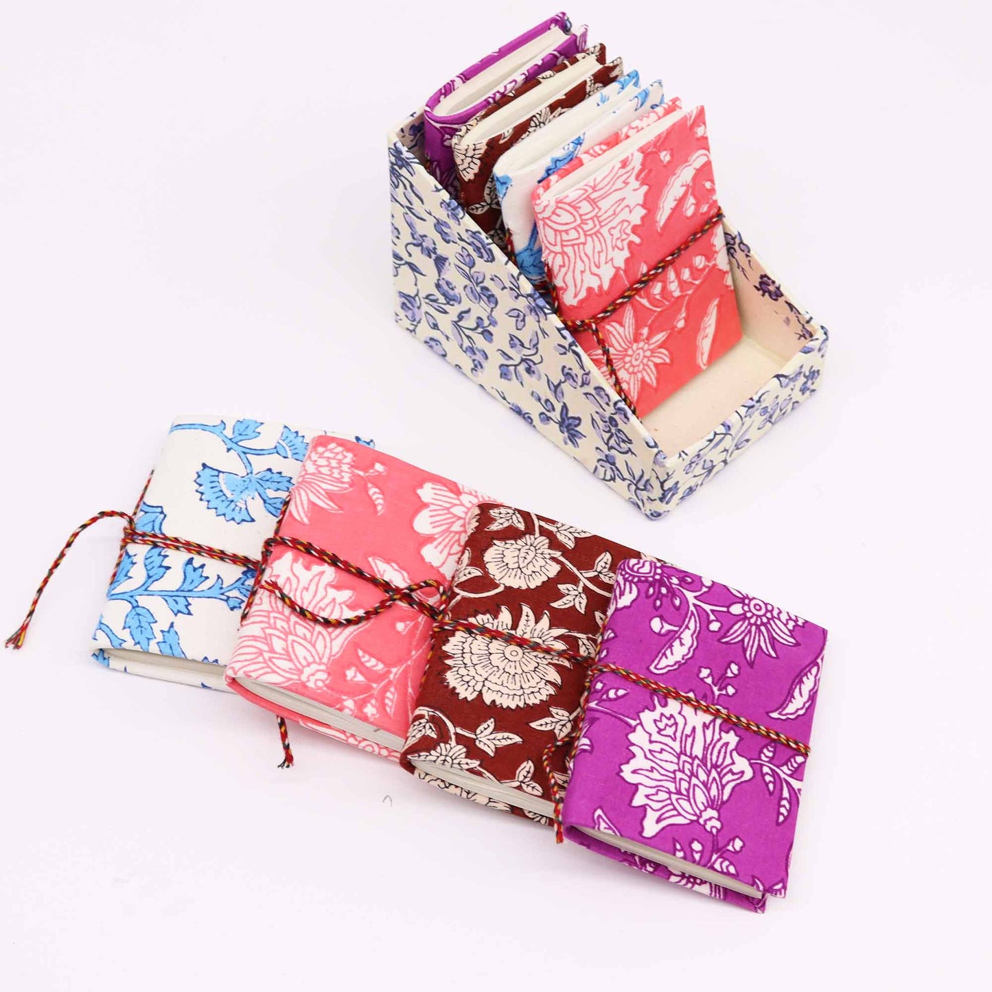 Verschiedene Notizbücher mit Baumwolleinband, Blumendruck, 7 x 10 cm, 1 Stück