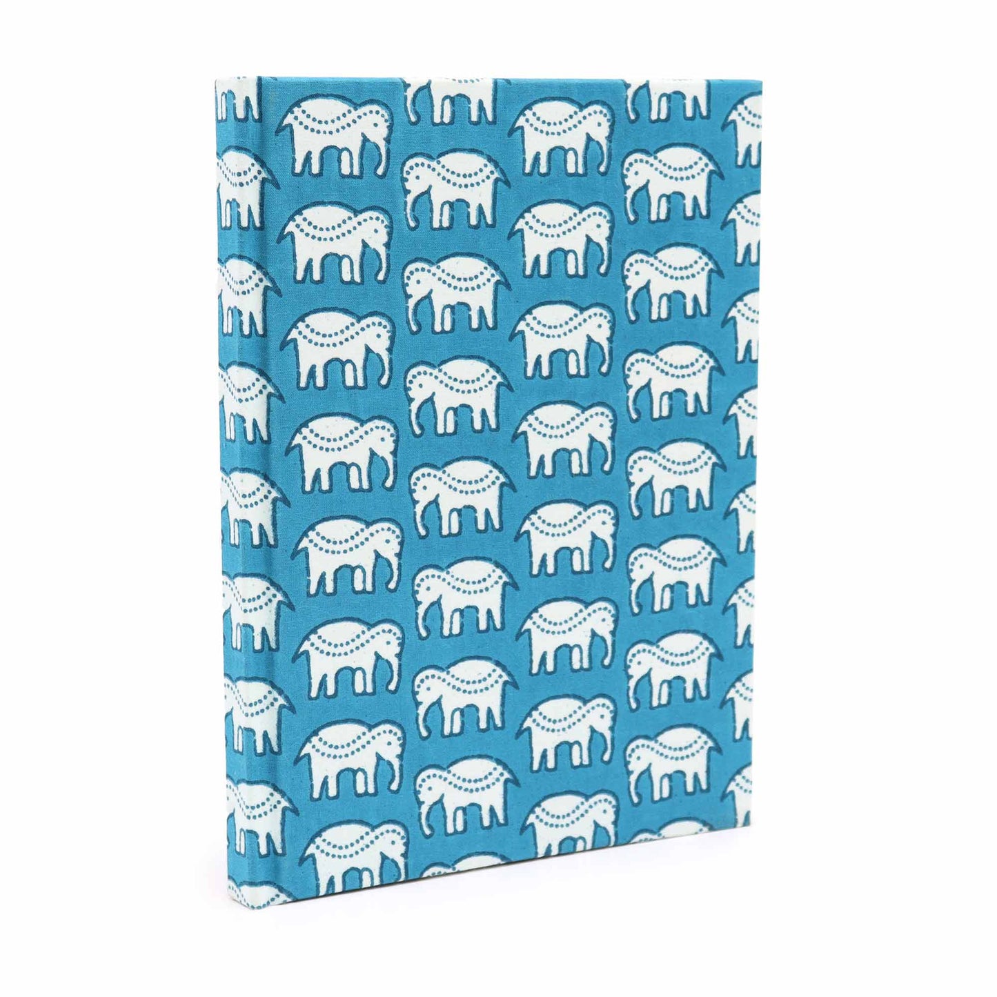 Notizbücher mit Baumwolleinband, 20 x 15 cm, 96 Seiten, Blaugrüne Elefanten