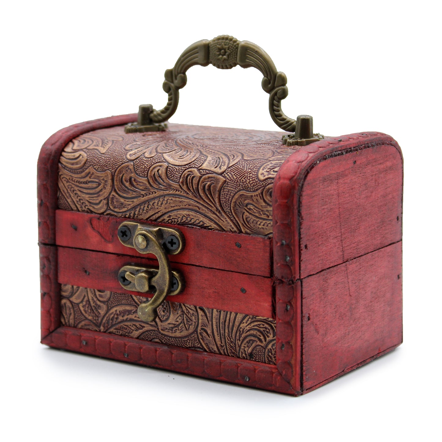 MLrg Colonial Boxes - Floral Embossed. 8cm x 11cm x 8cm