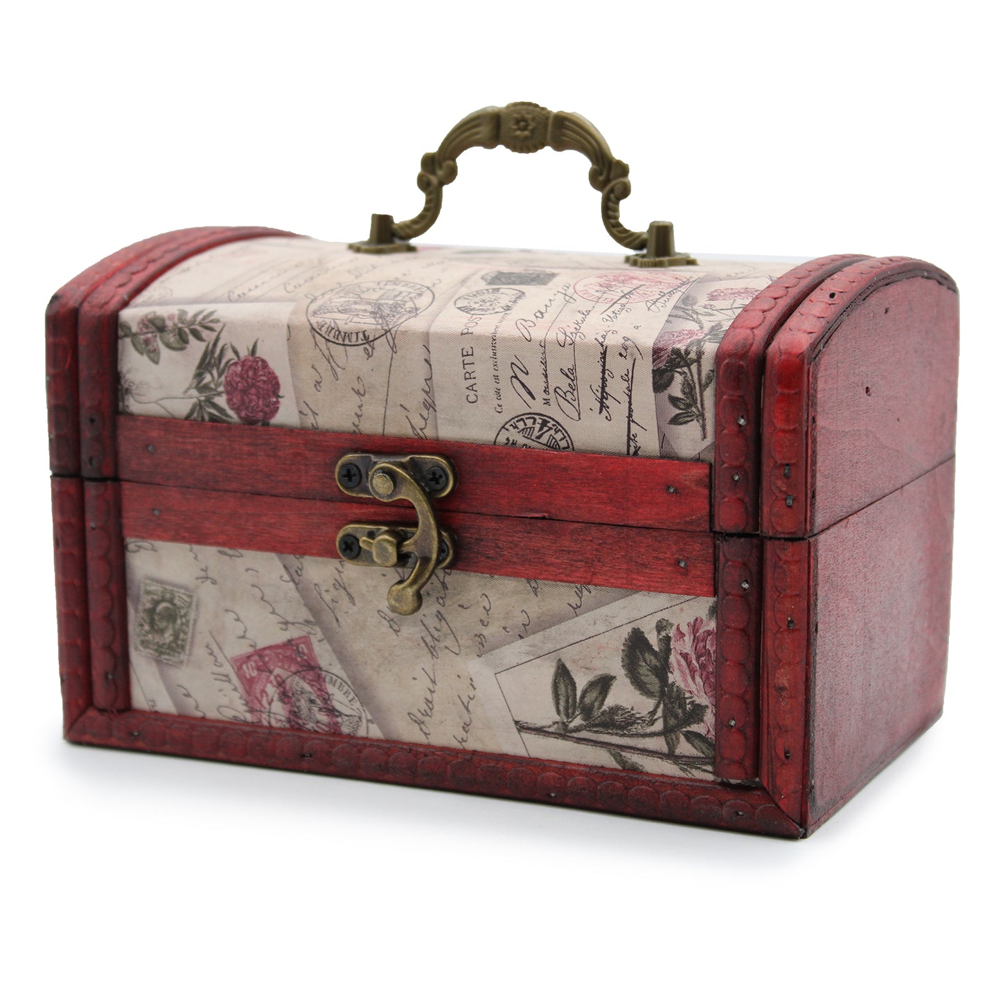 Sets of 2 Colonial Boxes - Rose Design. 17.5cm x 11cm x 11cm / 14.5cm x 8cm x 8cm