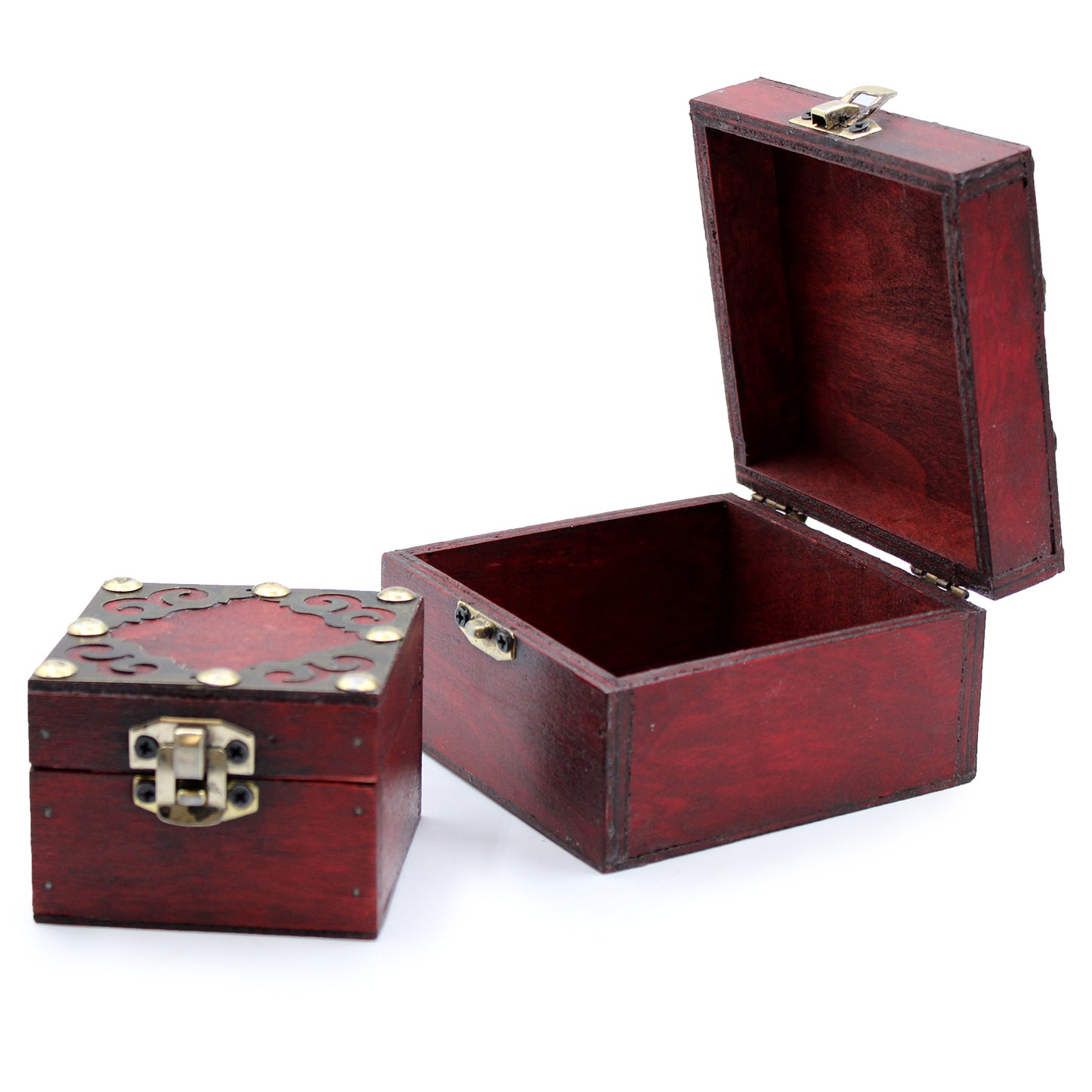 Set of 2 Gothic Square Boxes. 10cm x 6cm x 10 cm / 7cm x 5.5cm x 7cm