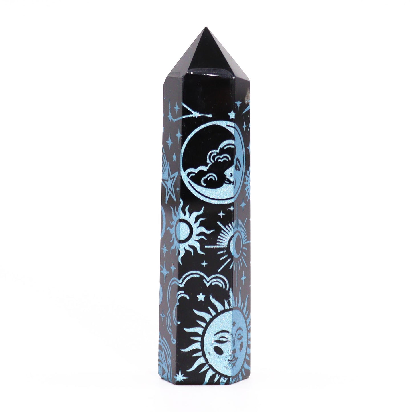 Schwarze Obsidianspitzen - Mystic Story - Himmelblau