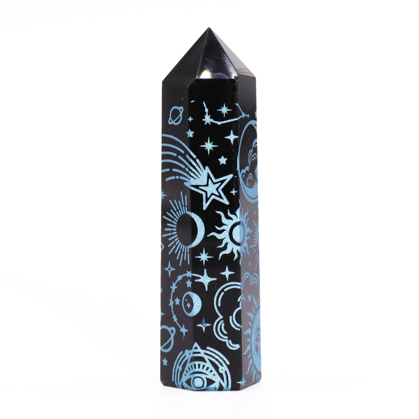 Schwarze Obsidianspitzen - Mystic Story - Himmelblau