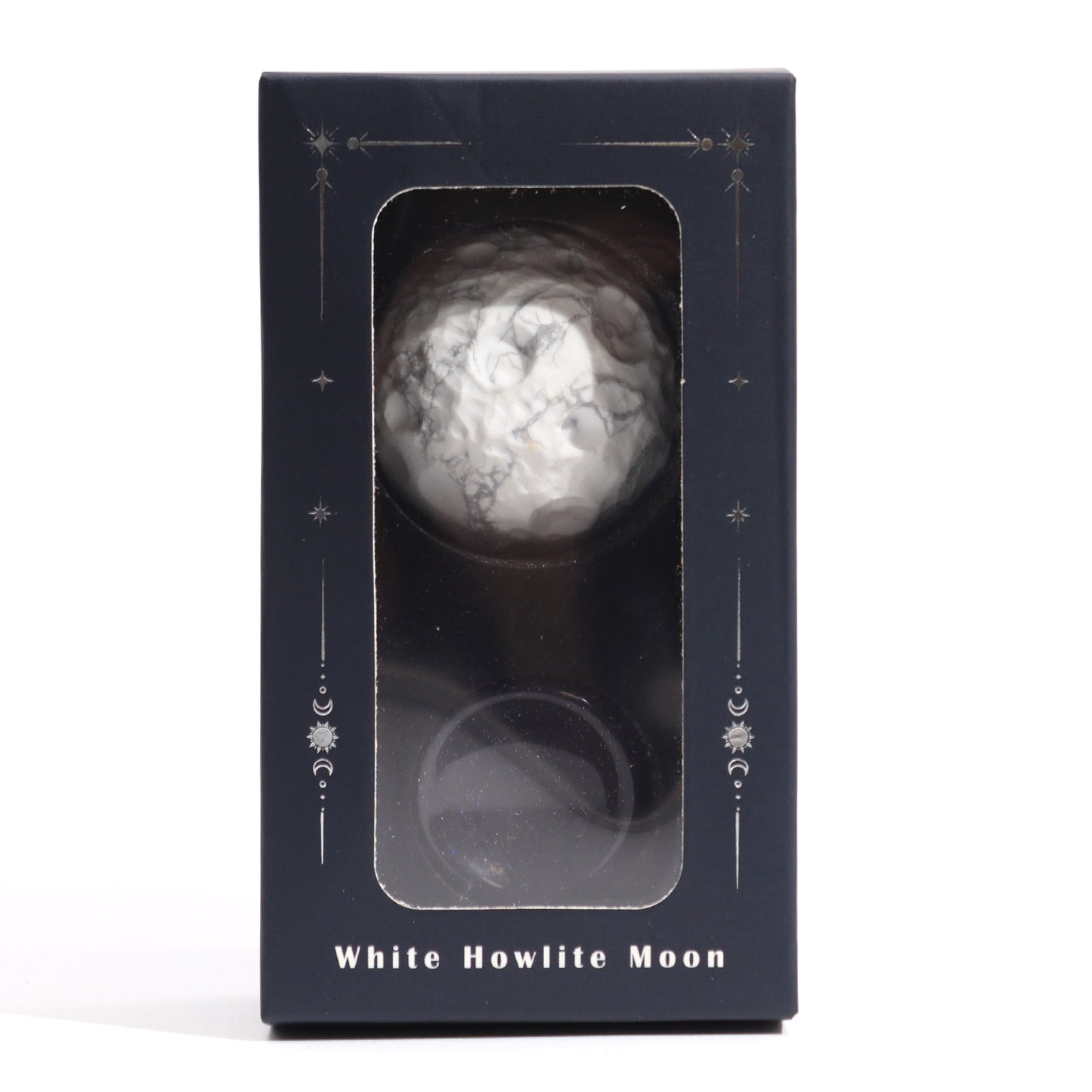 Weißer Howlith-Planet auf einem Sola-Goldstone-Ständer (MOND)