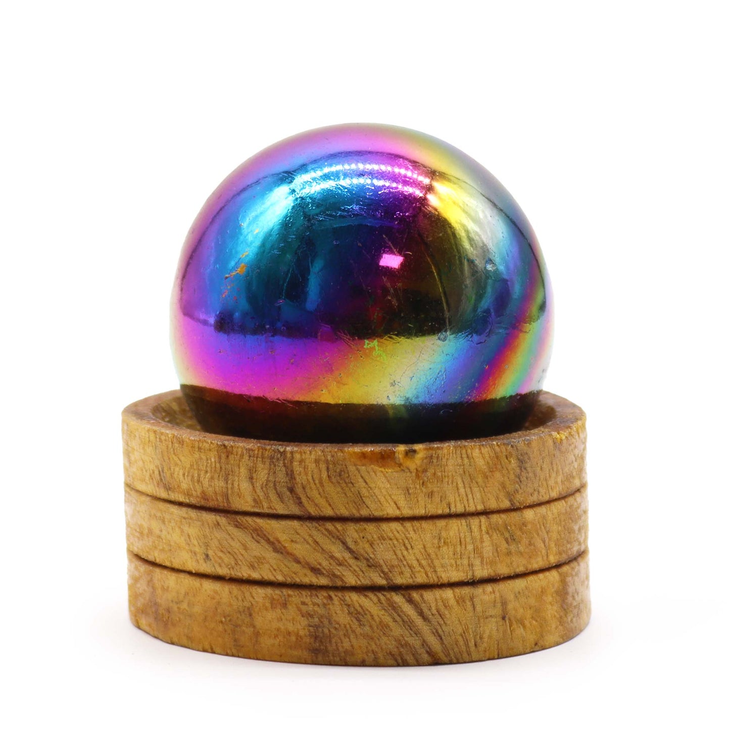Edelsteinkugel 50mm - Amethyst Aura mit Ständer