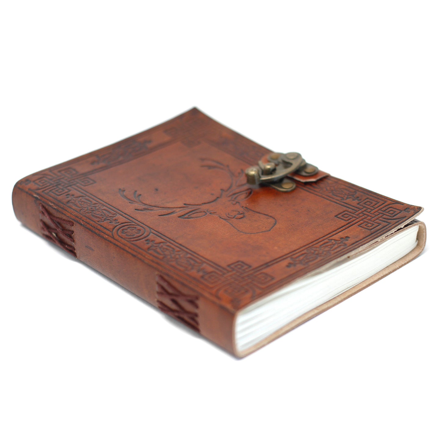 Leder-Notizbuch mit Hirschmotiv (6x8 Zoll)