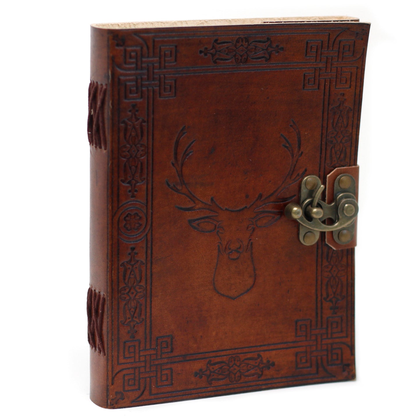 Leder-Notizbuch mit Hirschmotiv (6x8 Zoll)