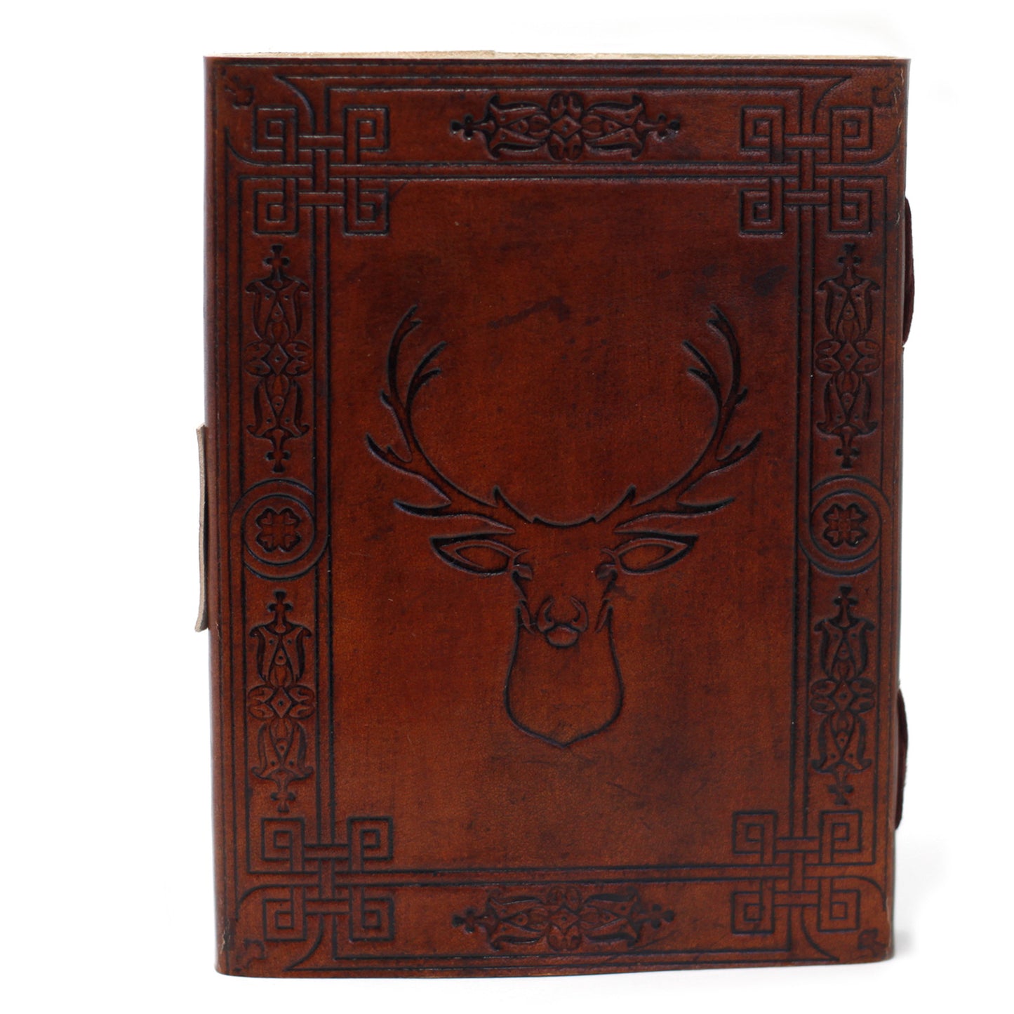 Leder-Notizbuch mit Hirschmotiv (6x8 Zoll)