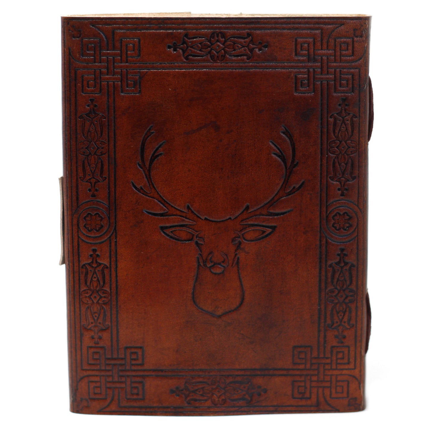 Leder-Notizbuch mit Hirschmotiv (6x8 Zoll)
