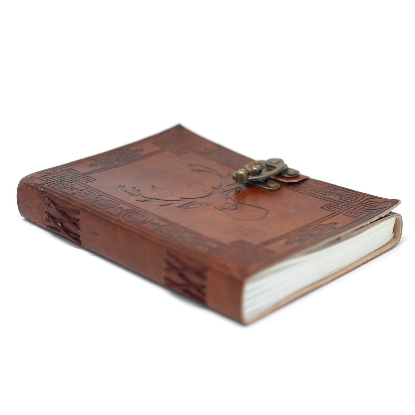 Leder-Notizbuch mit Hirschmotiv (6x8 Zoll)