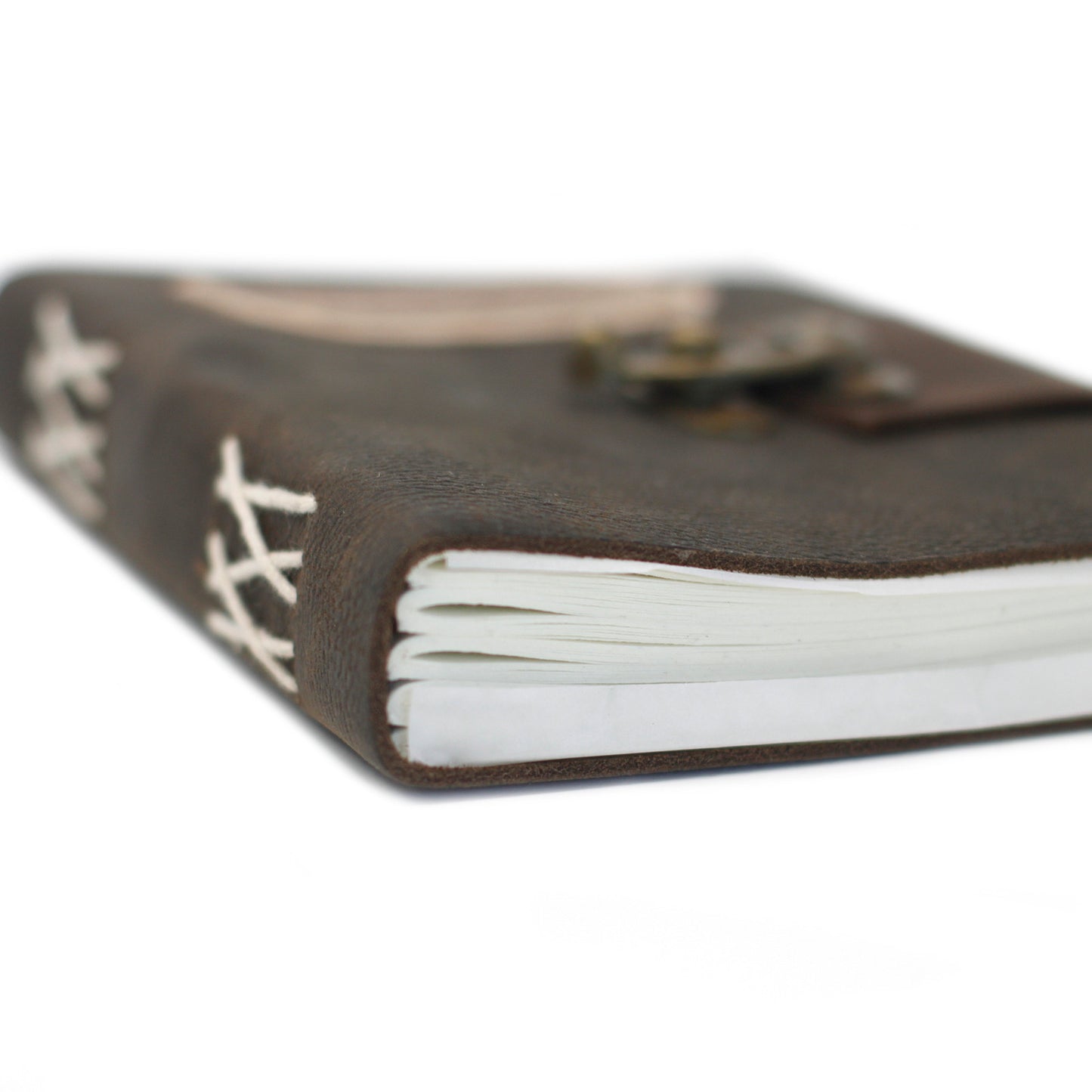 Schwarzes Notizbuch „Confessions“ aus Leder mit Schloss (7x5 Zoll)