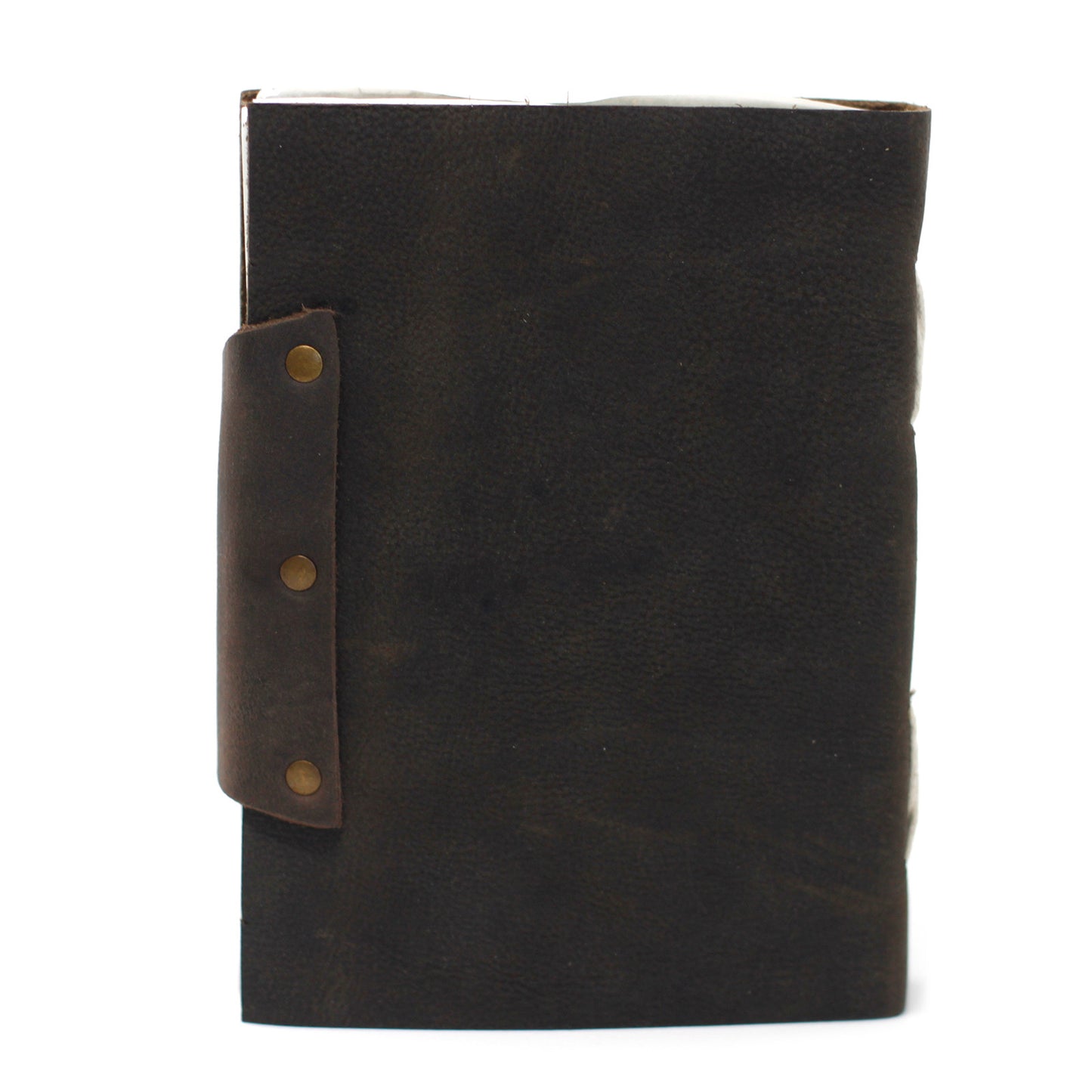 Schwarzes Notizbuch „Confessions“ aus Leder mit Schloss (7x5 Zoll)