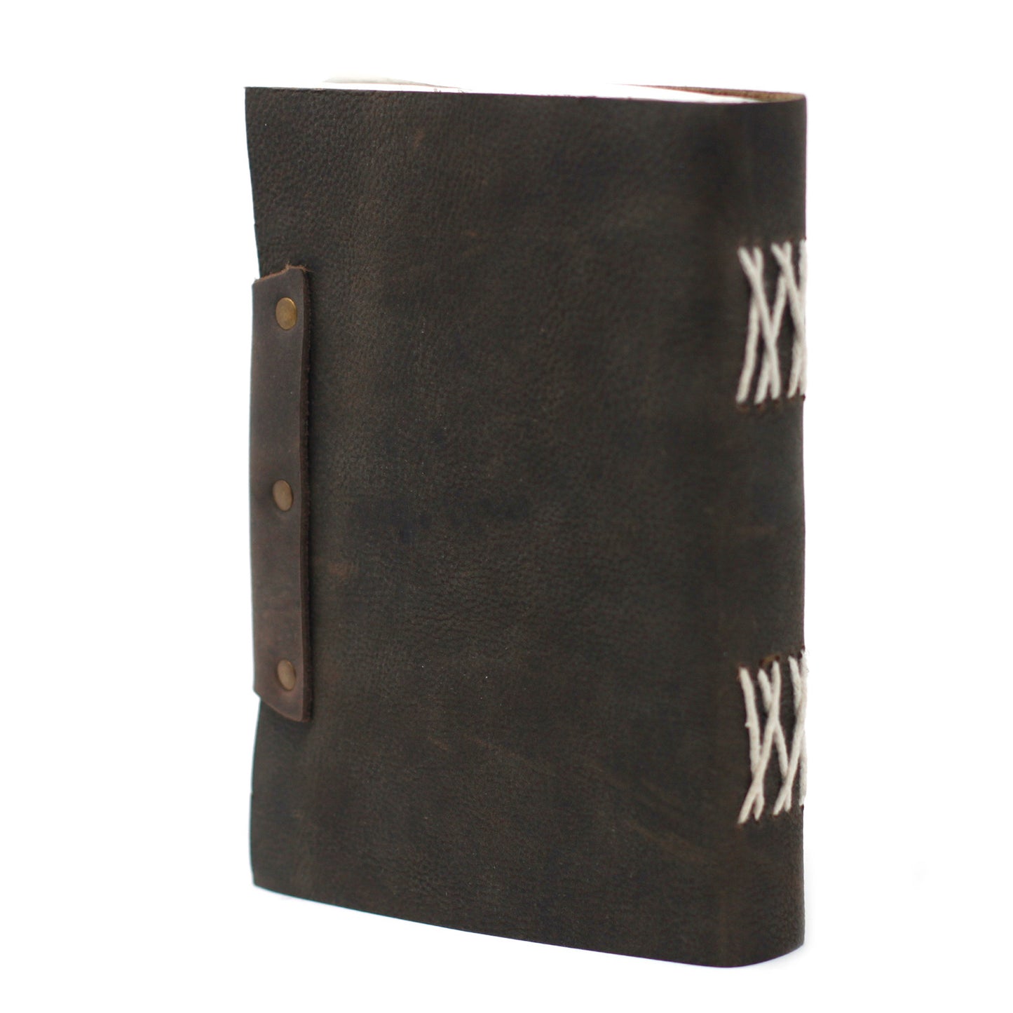 Schwarzes Notizbuch „Confessions“ aus Leder mit Schloss (7x5 Zoll)