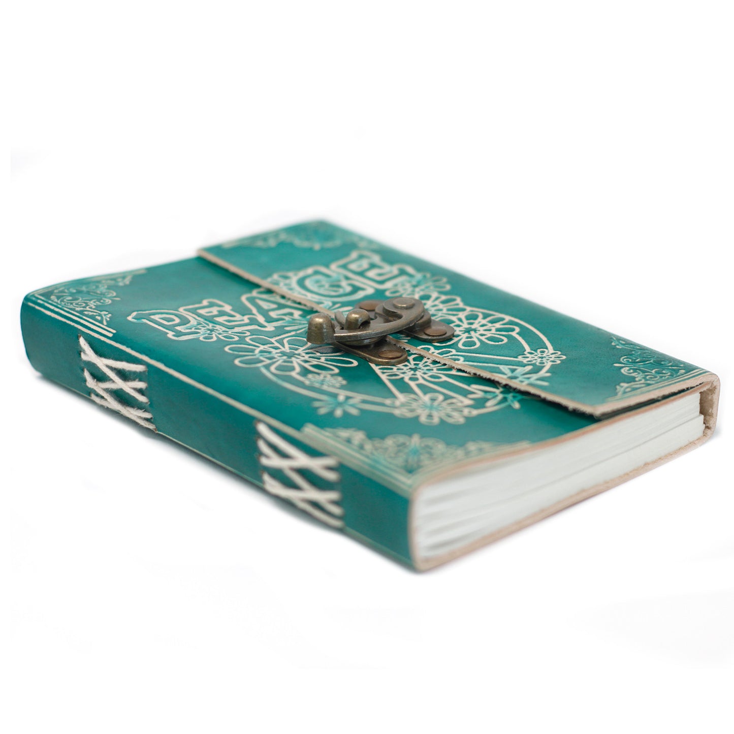 Notizbuch „Green Peace“ aus Leder mit Schloss (7x5 Zoll)