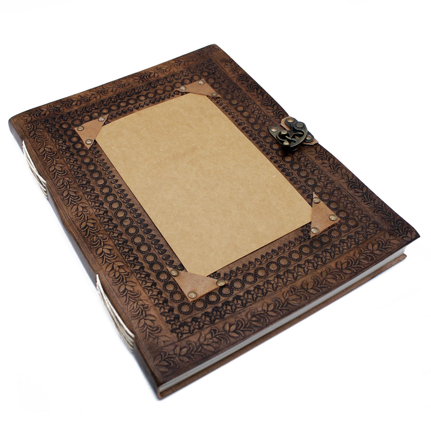 Riesiges, individuell anpassbares Besucherbuch aus Leder, 10 x 13 (200 Seiten)