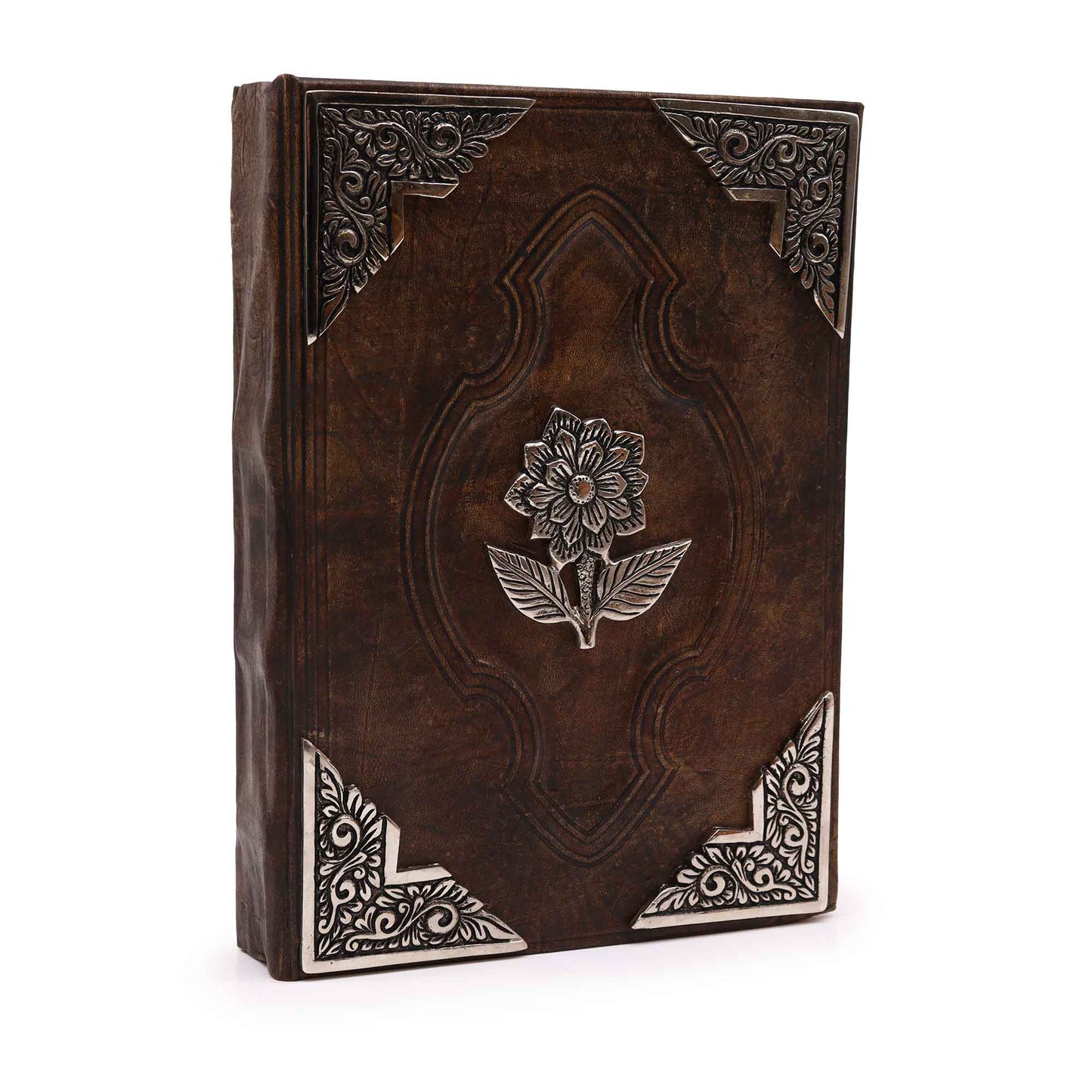 Heafty Red Tan Buch – Zinkrosendekor – 200 Seiten mit Büttenrand – 26 x 18 cm