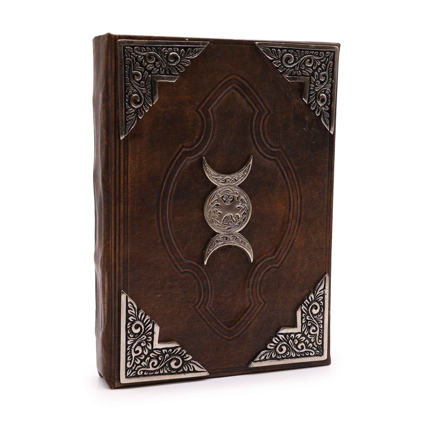 Heafty Brown Tan Buch – Zink Dreifachmond-Dekor – 200 Büttenrandseiten – 26 x 18 cm