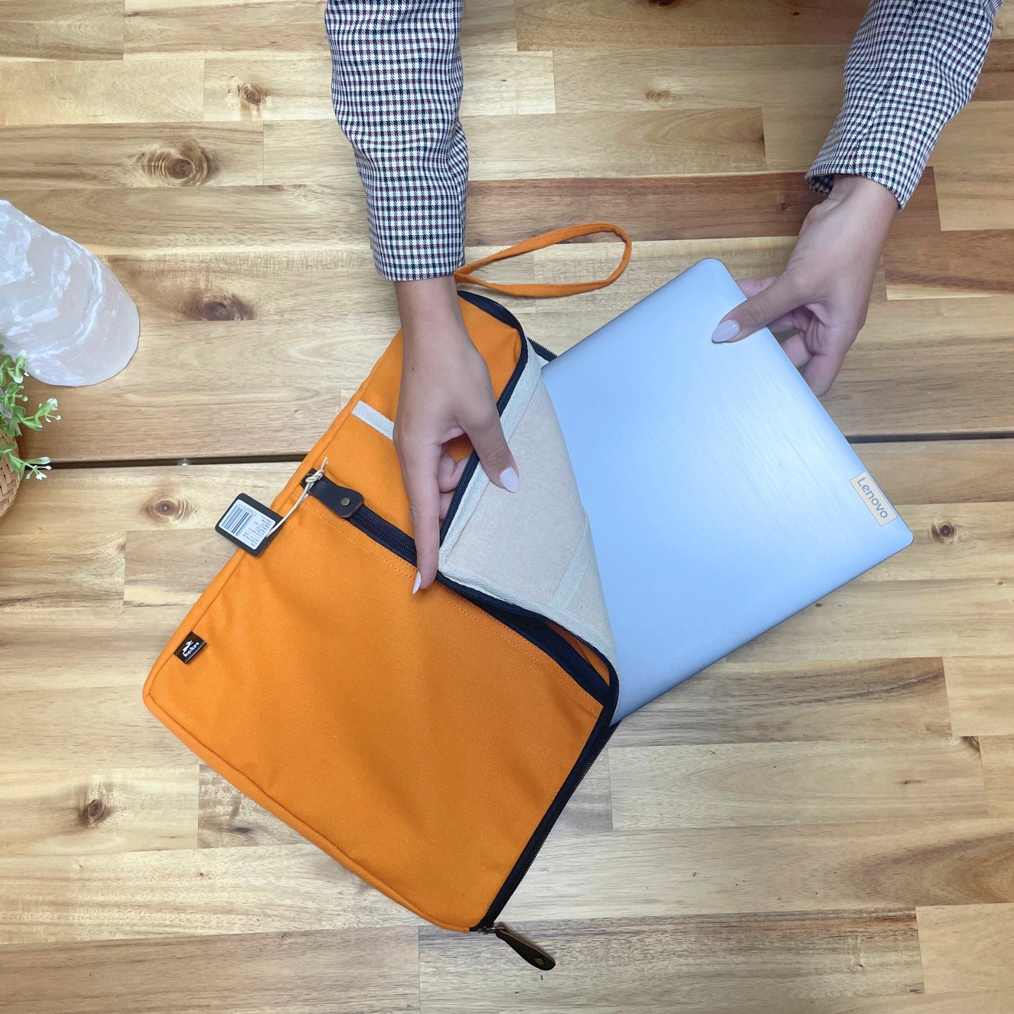 Große Laptoptasche aus Canvas - Orange