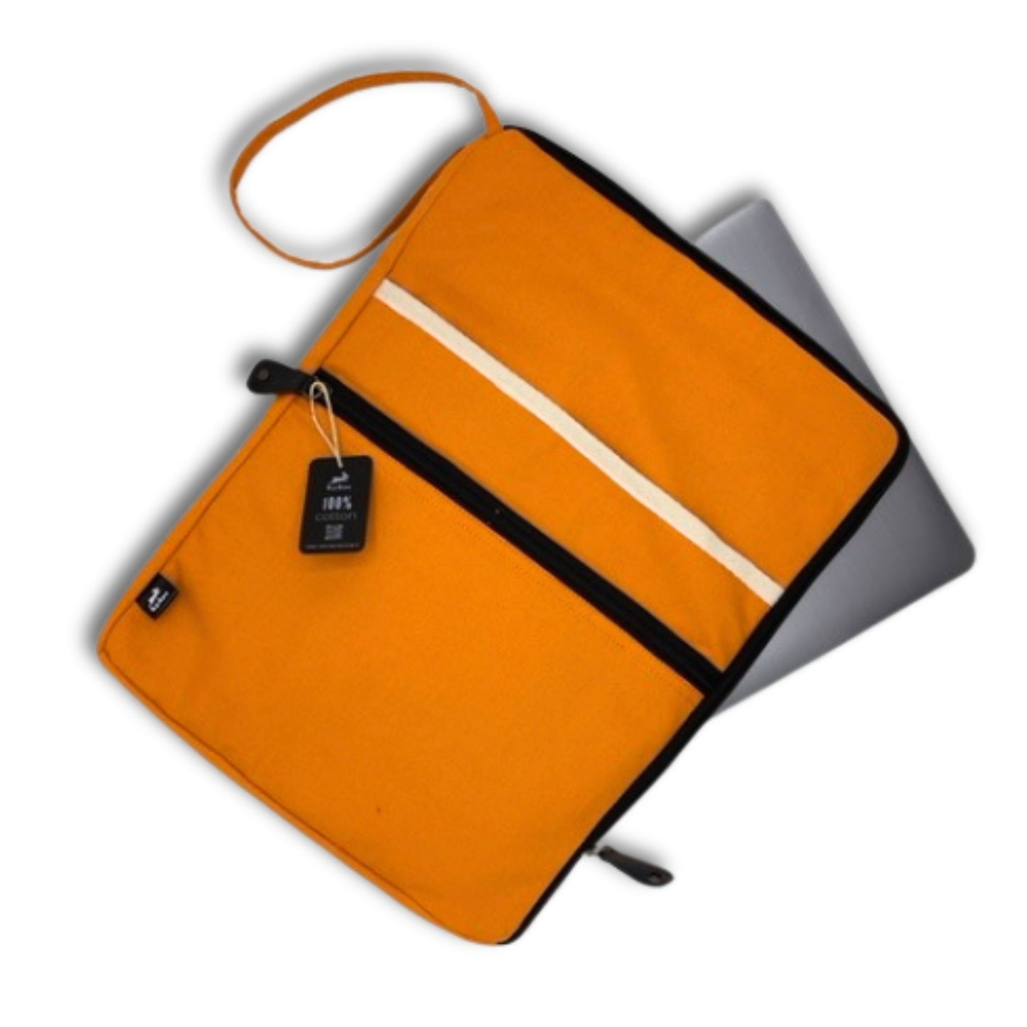Große Laptoptasche aus Canvas - Orange