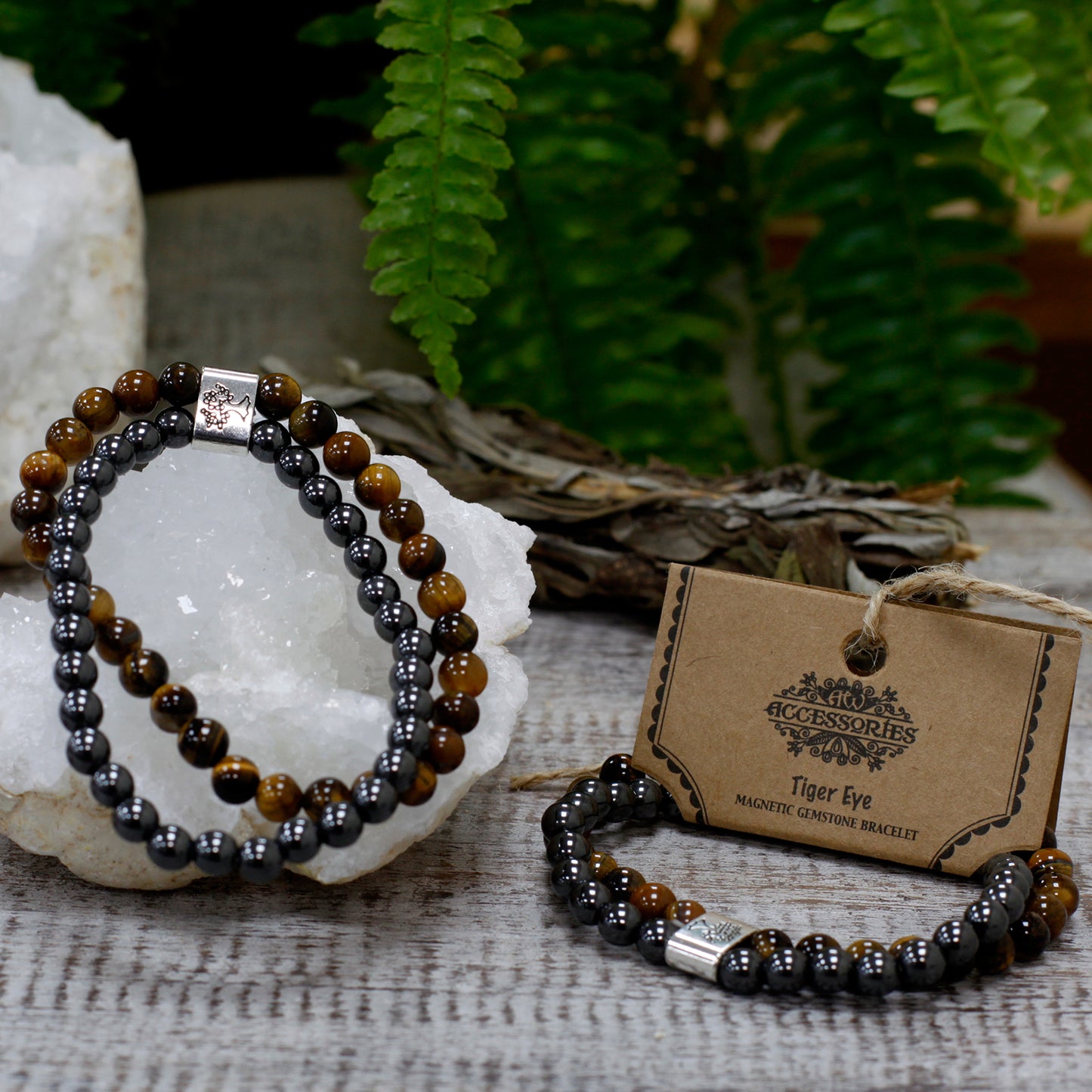 Magnetisches Edelsteinarmband - Tigerauge
