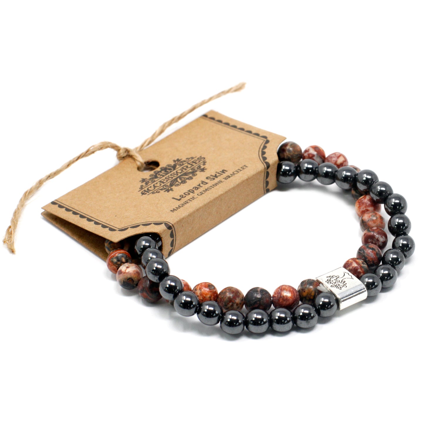 Magnetisches Edelsteinarmband - Leopardenhaut