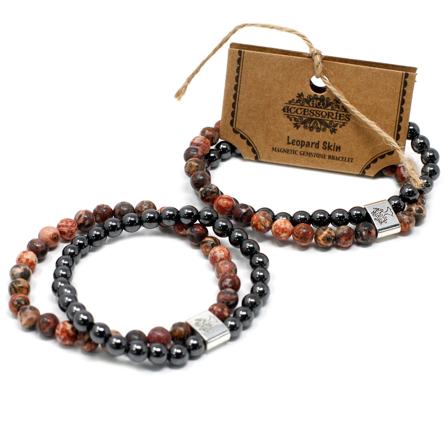 Magnetisches Edelsteinarmband - Leopardenhaut