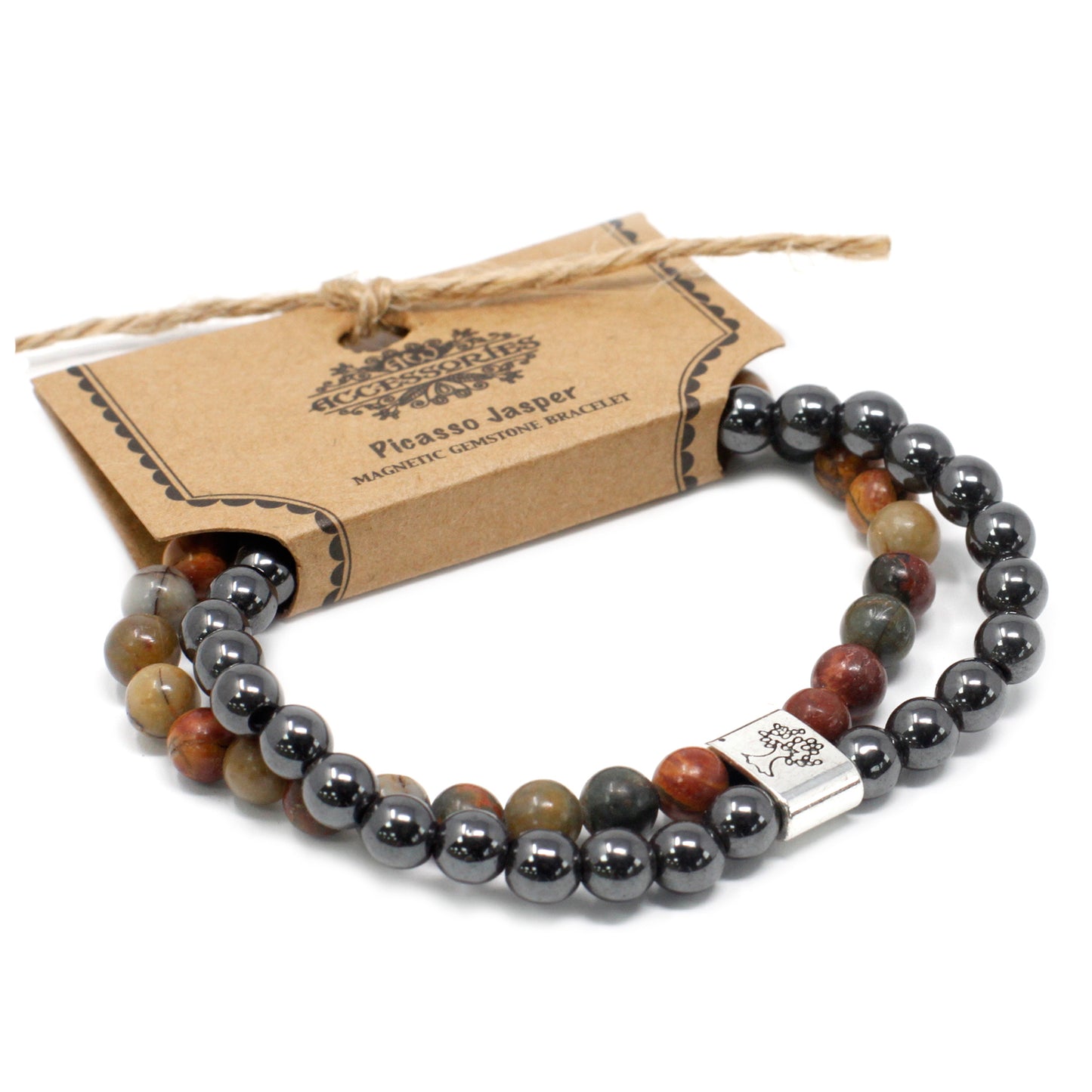 Magnetisches Edelsteinarmband - Picasso-Jaspis