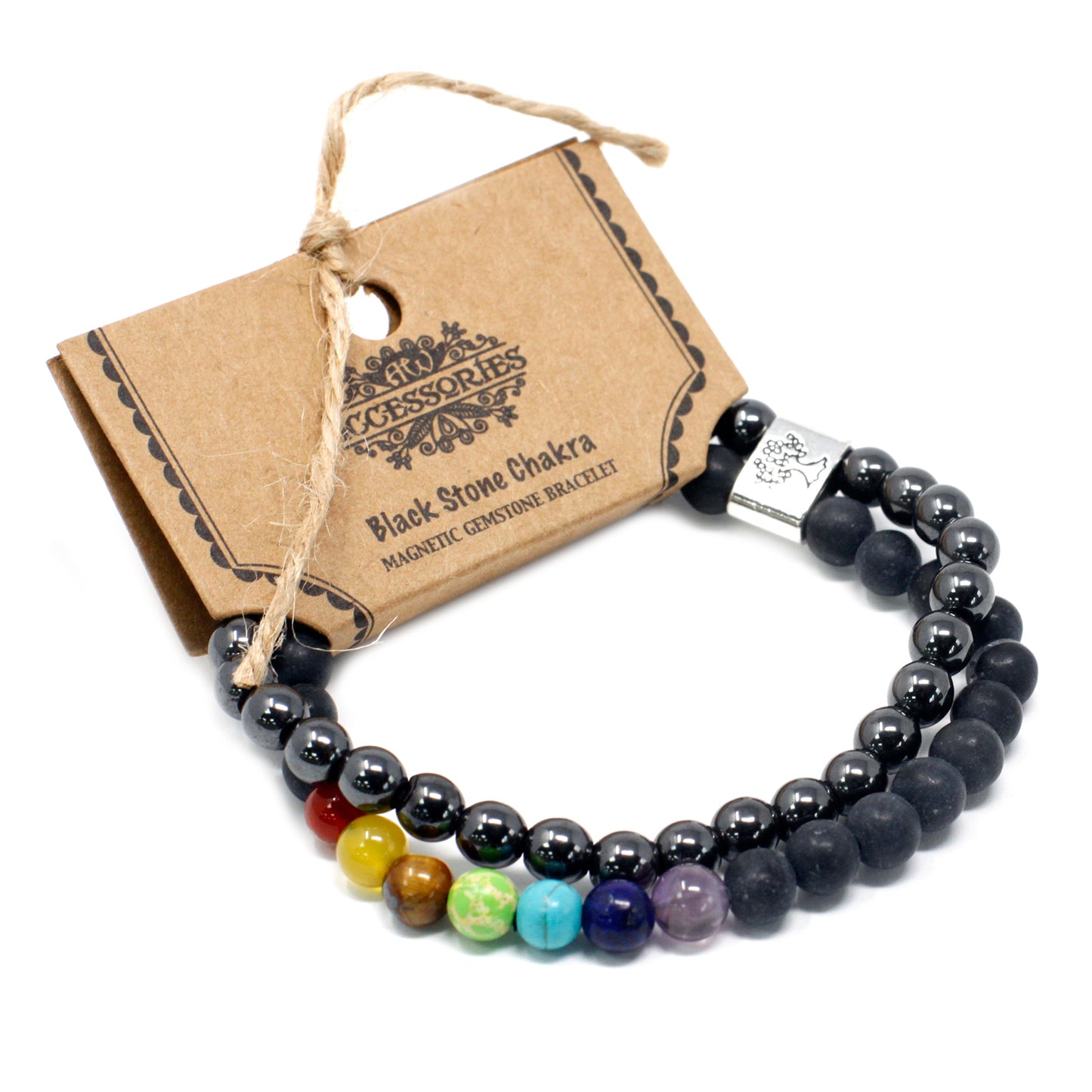 Magnetisches Edelsteinarmband - Schwarzes Steinchakra