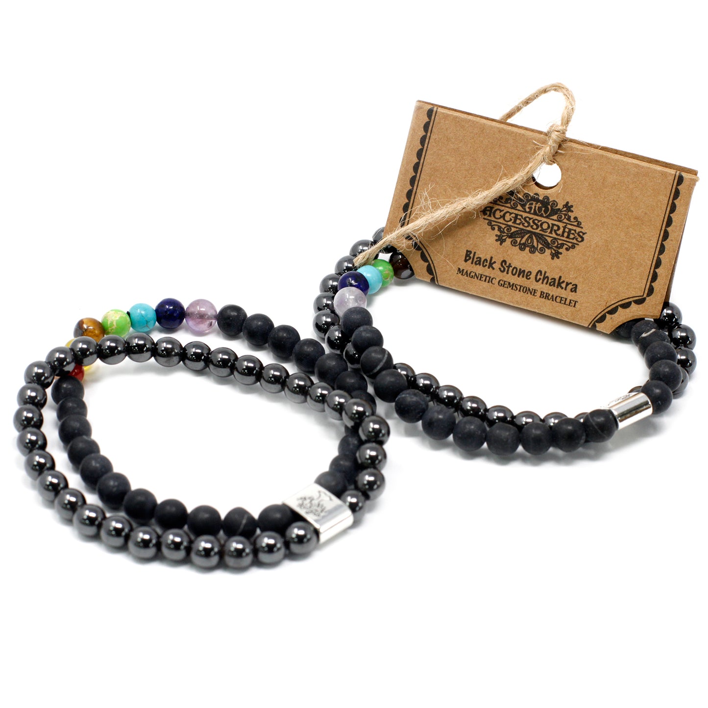 Magnetisches Edelsteinarmband - Schwarzes Steinchakra
