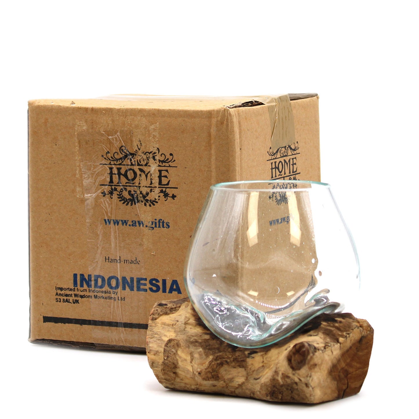 Geschmolzenes Glas auf Holz - Kleine Schale