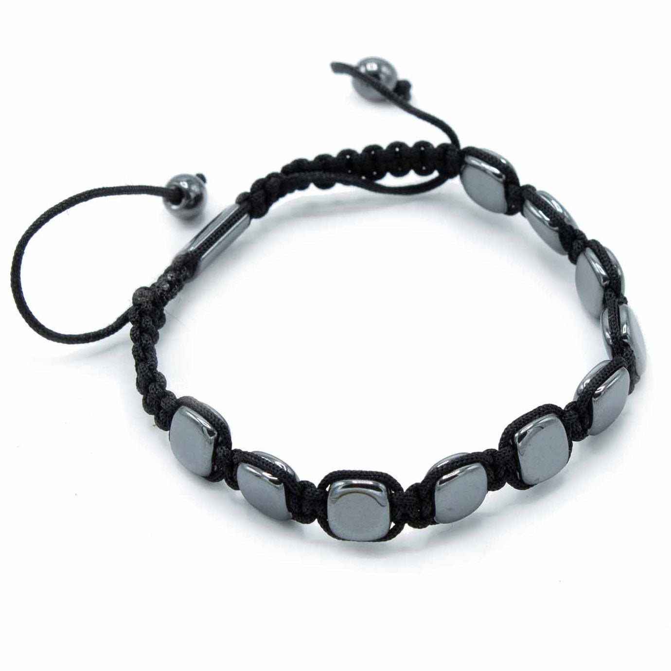 Magnetisches Hämatit-Shamballa-Armband – Runde Ecken