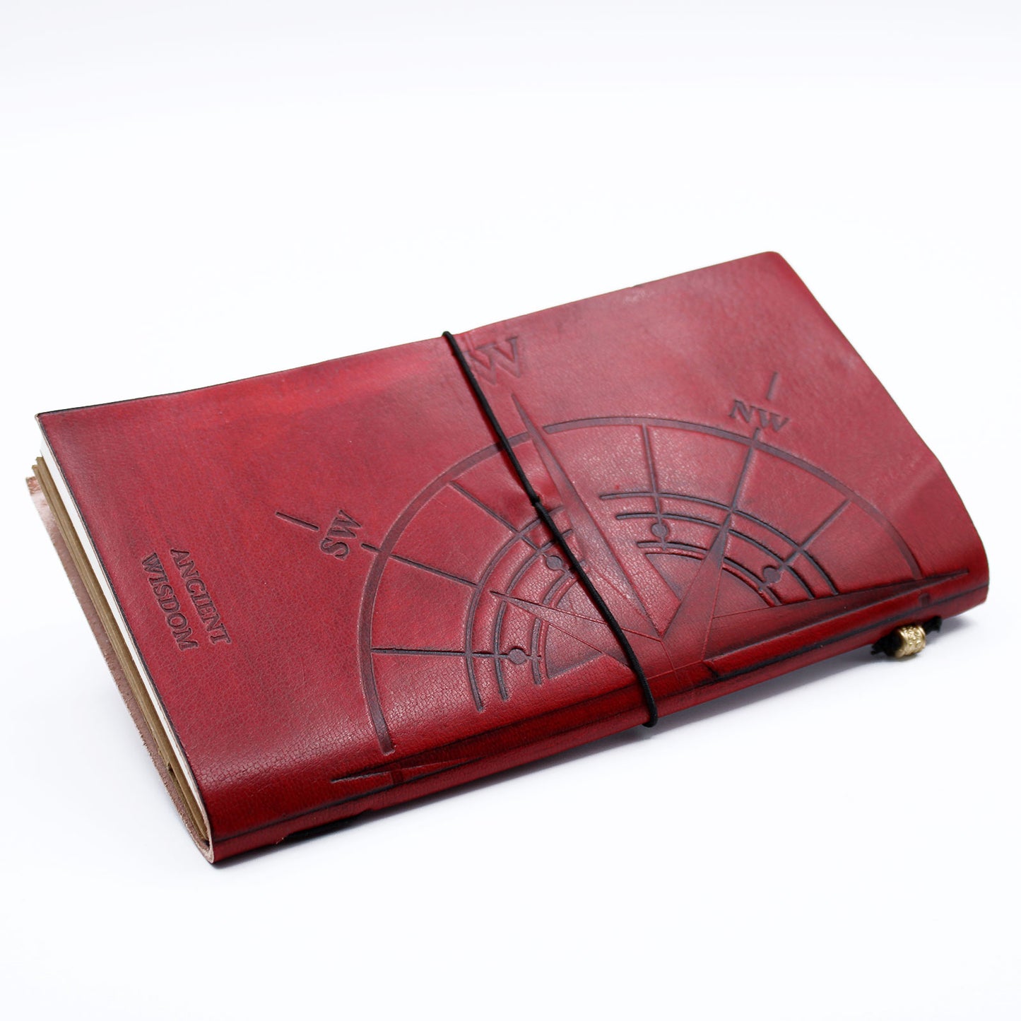 Handgefertigtes Lederjournal - Kleines Buch der großen Pläne - Rot (80 Seiten)