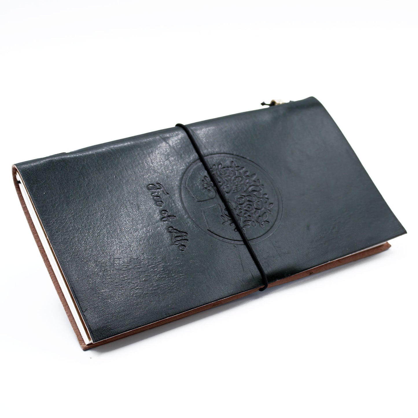 Handgefertigtes Lederjournal - Lebensbaum - Grün (80 Seiten)