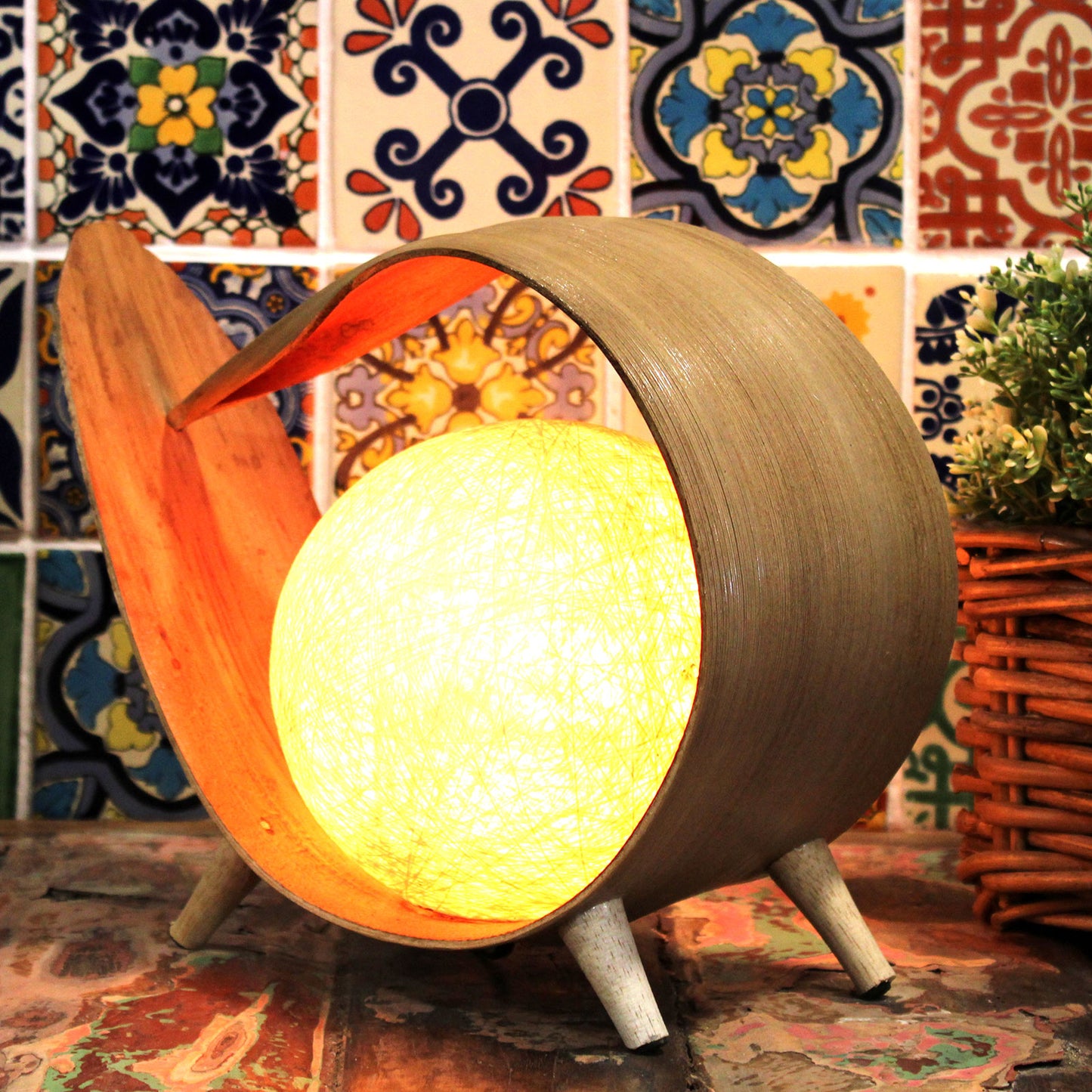 Natürliche Kokosnusslampe - Natürlicher Wrapover