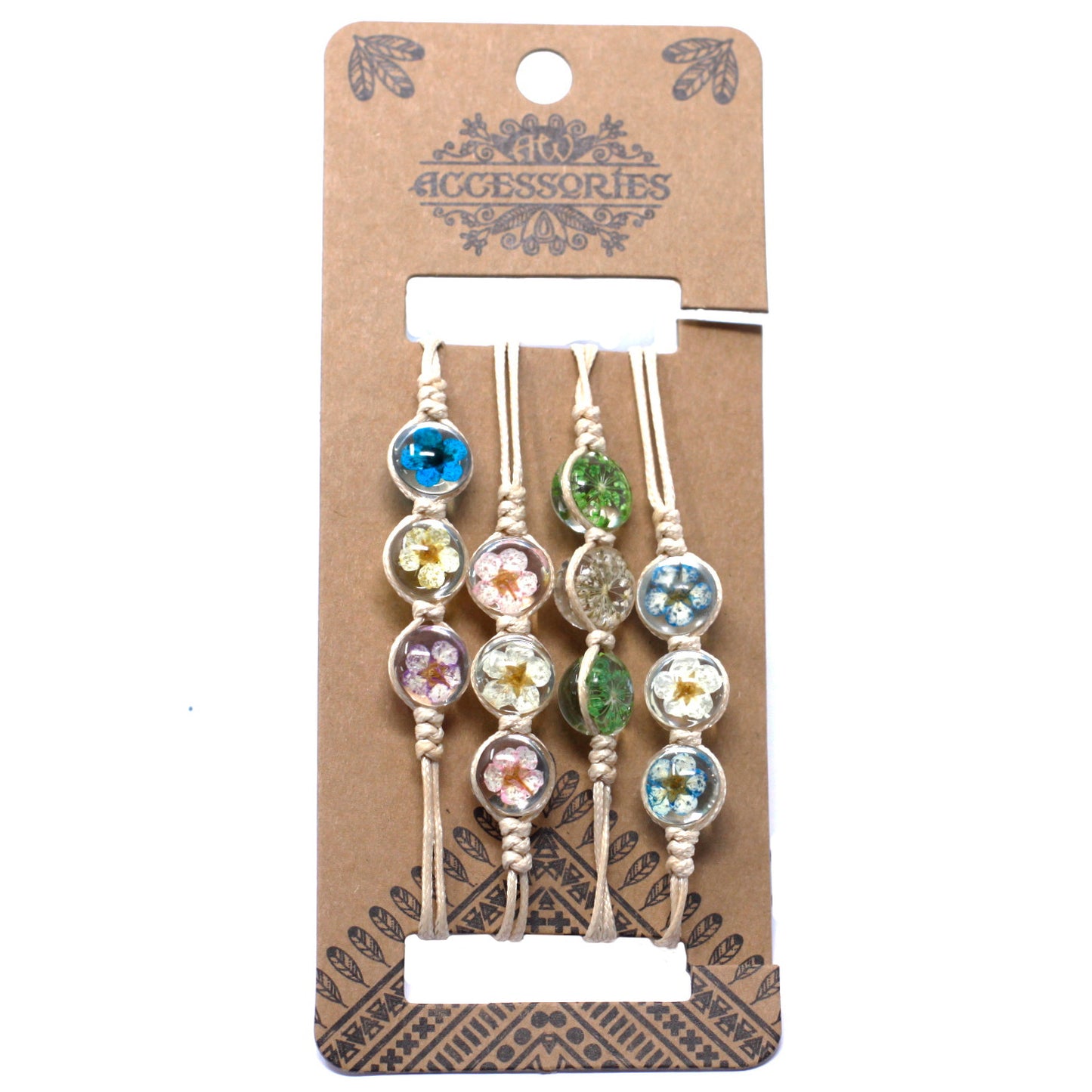 Gepresste Blumen - Drei-Blumen-Armband