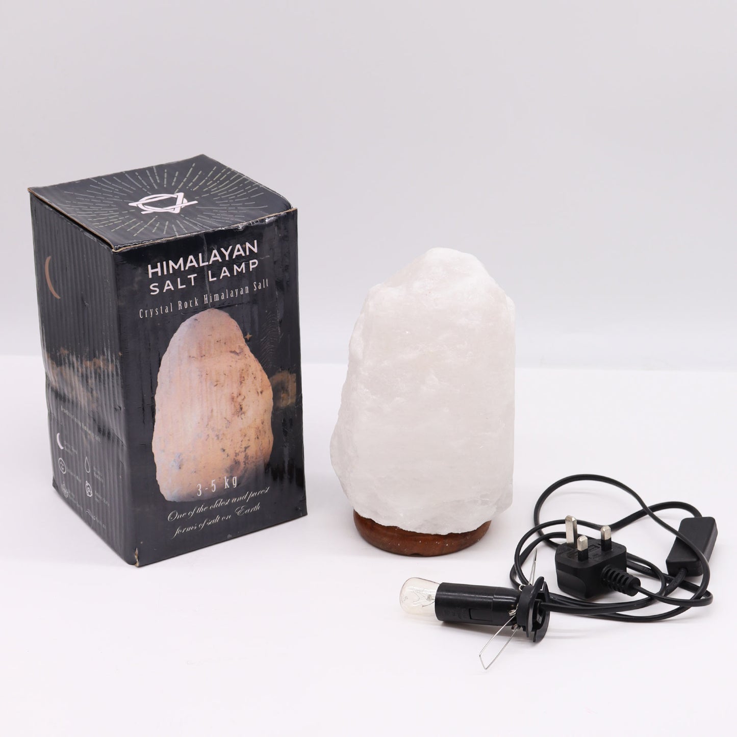Himalaya-Salzlampe aus Kristallsteinen – mit Sockel, ca. 3–5 kg