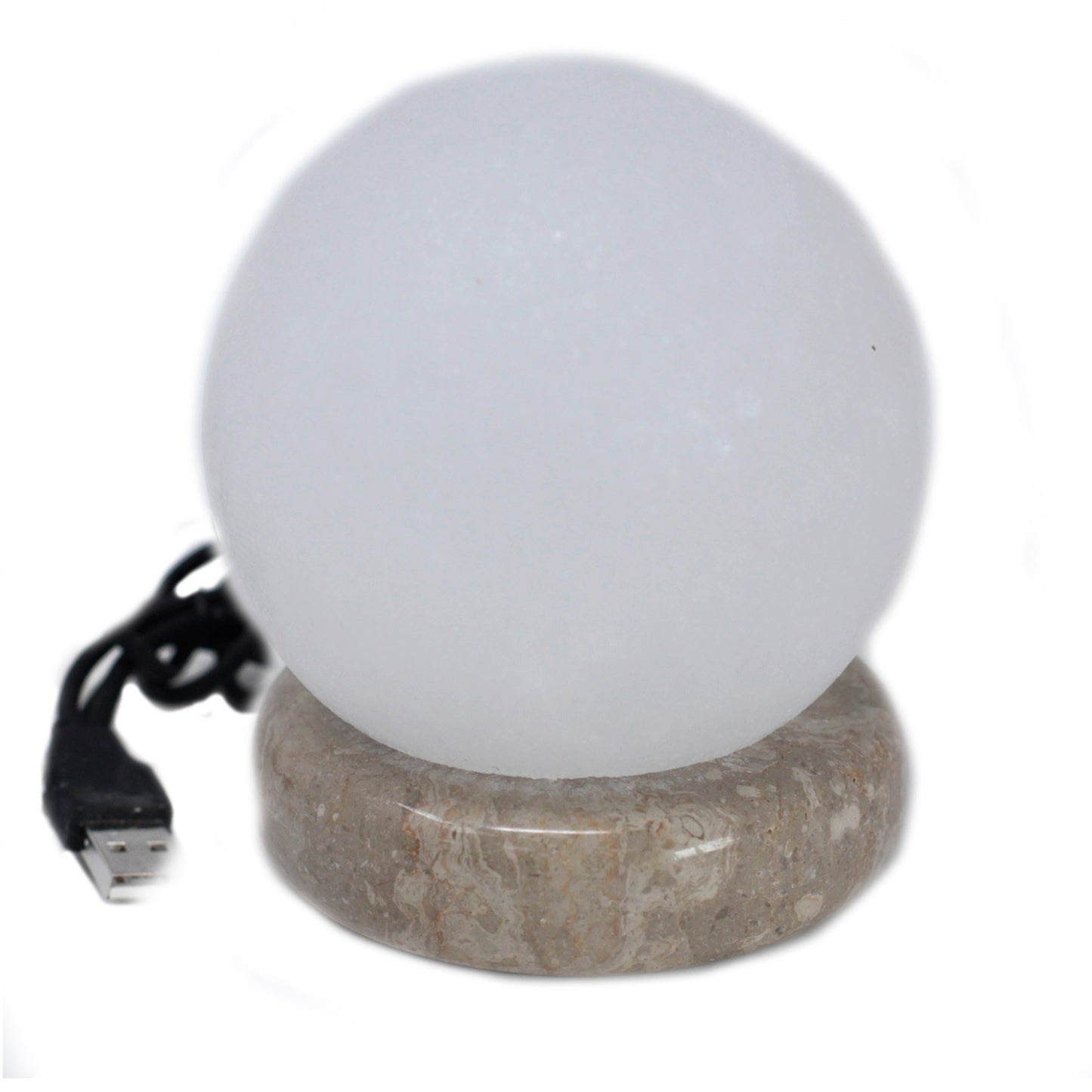 Hochwertige USB-Kugel WEISSE Salzlampe - 9 cm (mehrfarbig)