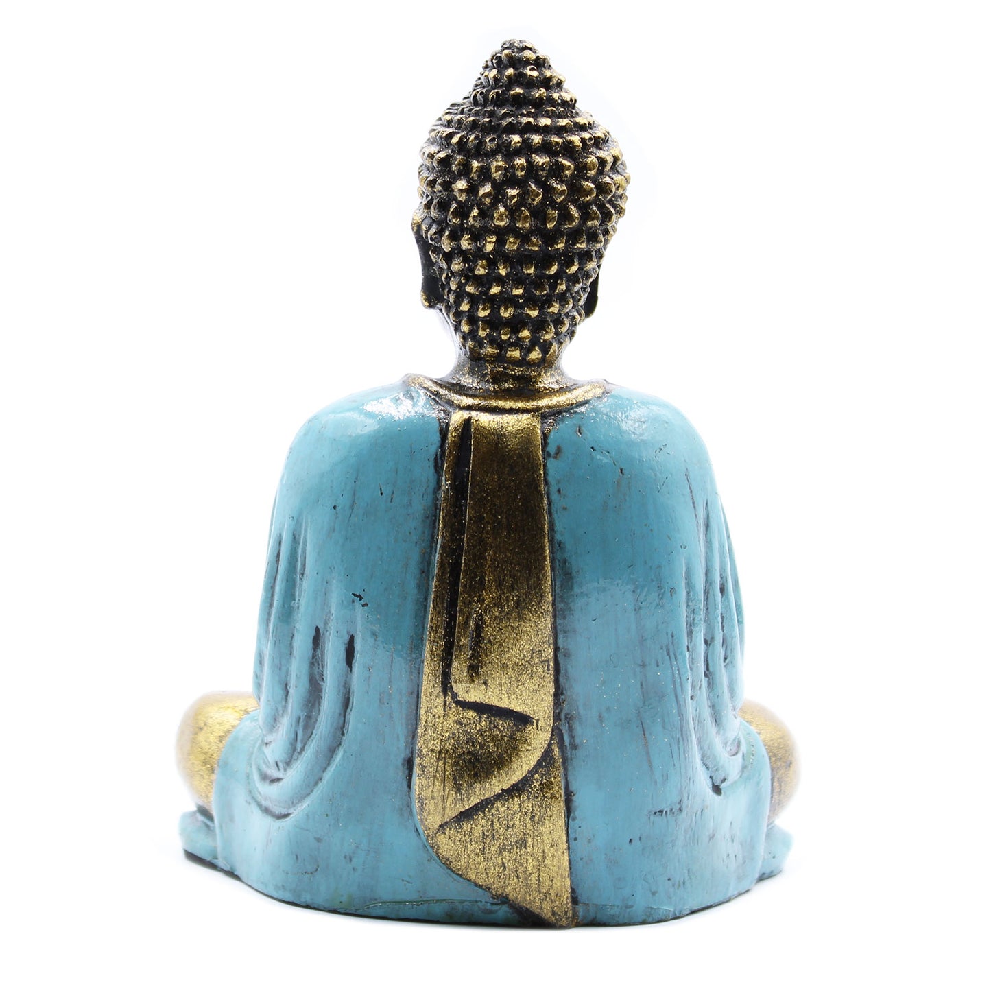 Blaugrüner und goldener Buddha – Mittelgroß