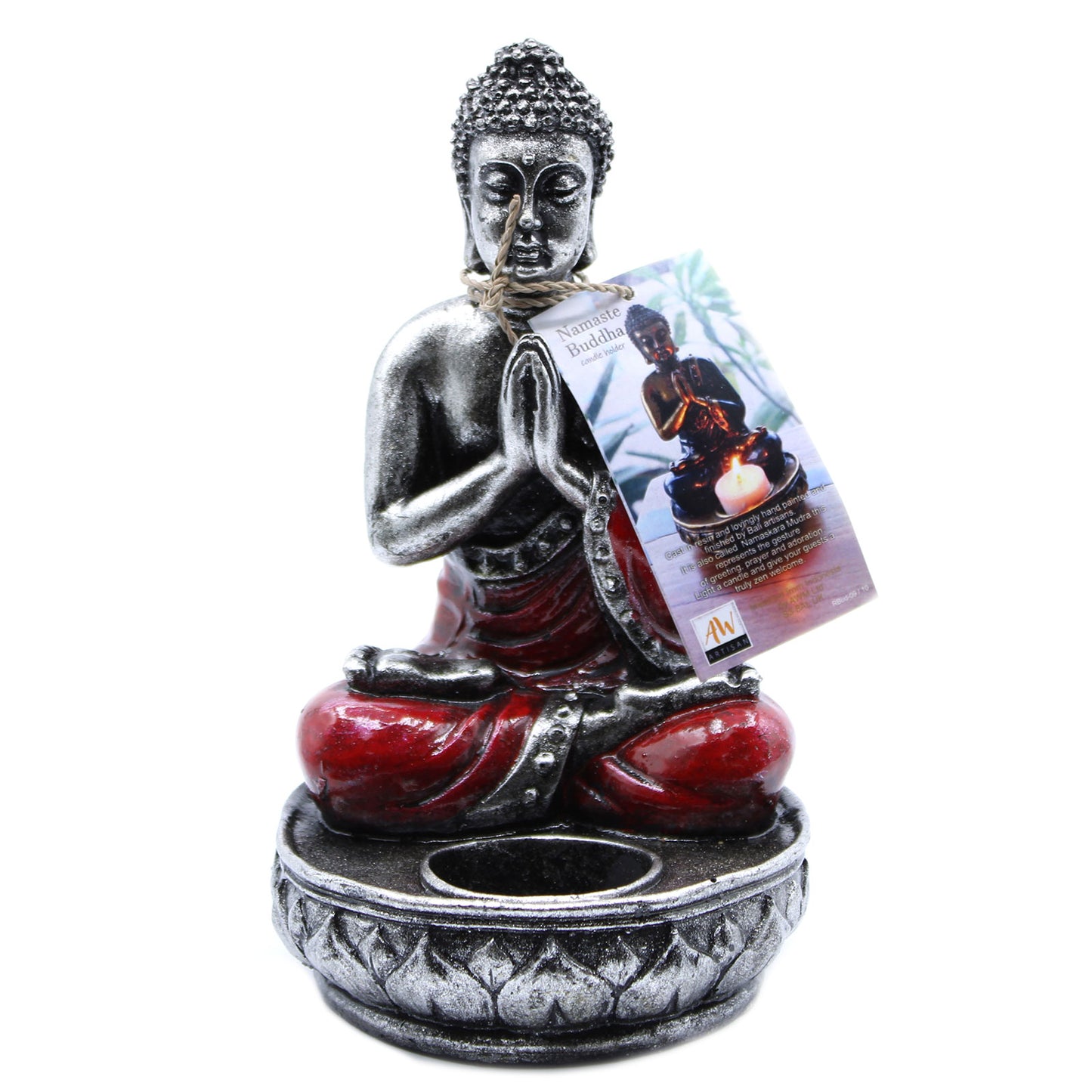Buddha-Kerzenhalter - Rot - Mittelgroß