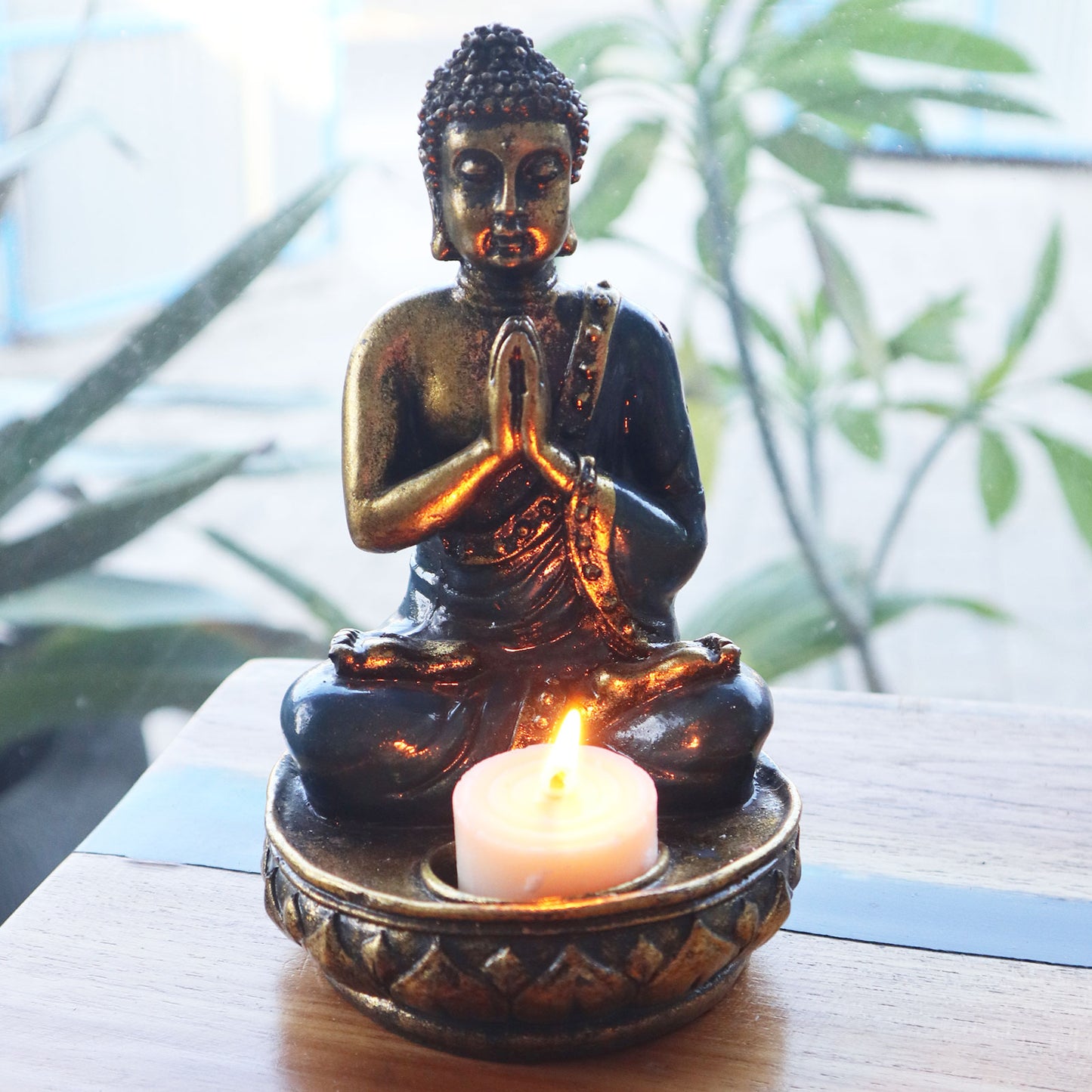 Buddha-Kerzenhalter - Rot - Mittelgroß