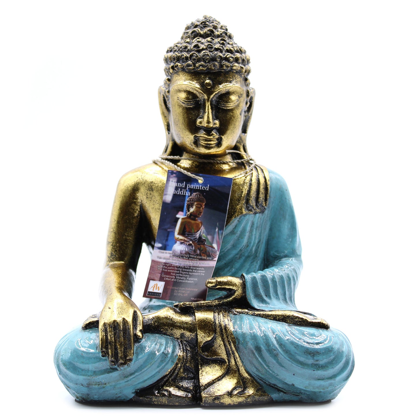 Blaugrüner und goldener Buddha - Groß