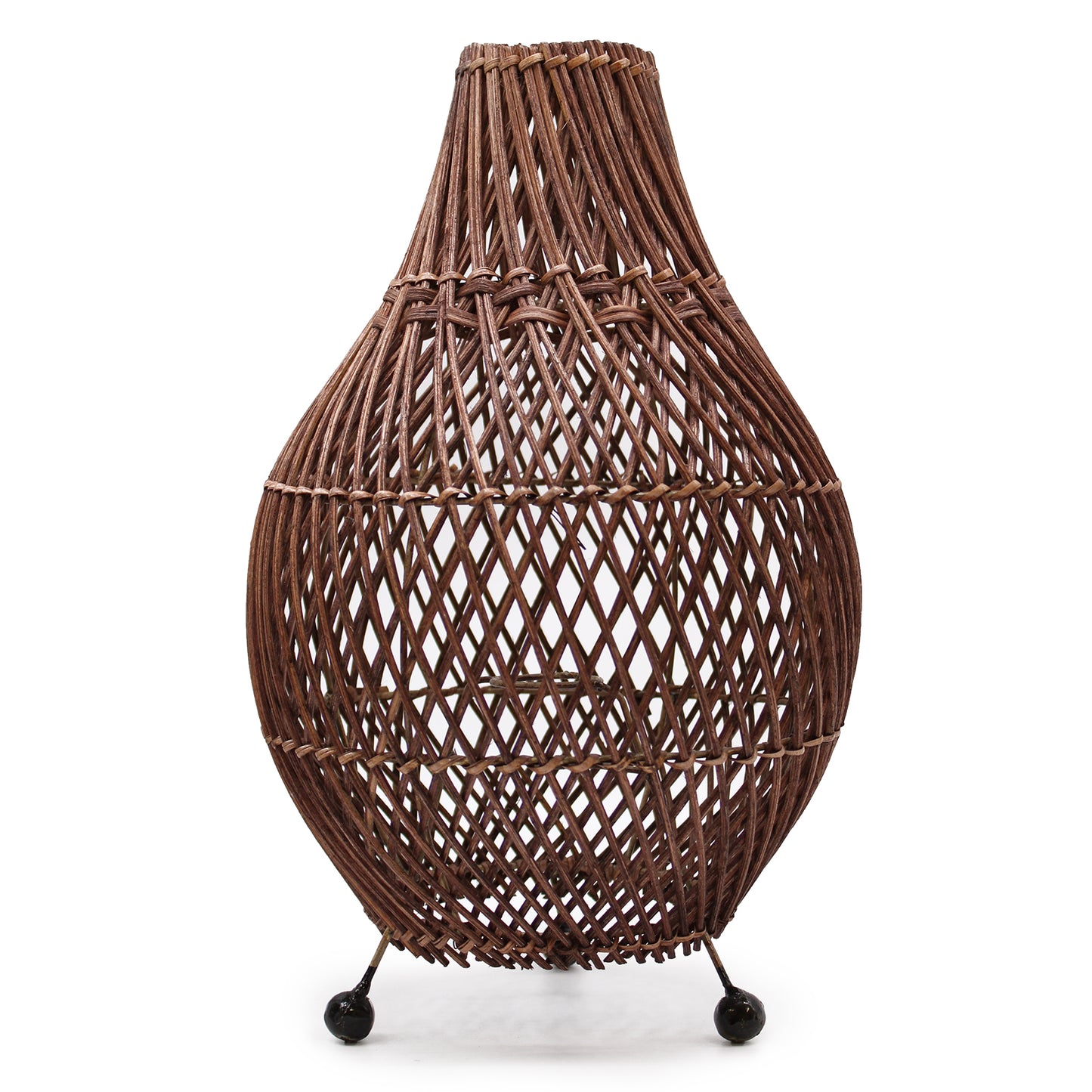 Rattan-Tischlampen - Dunkelbraun