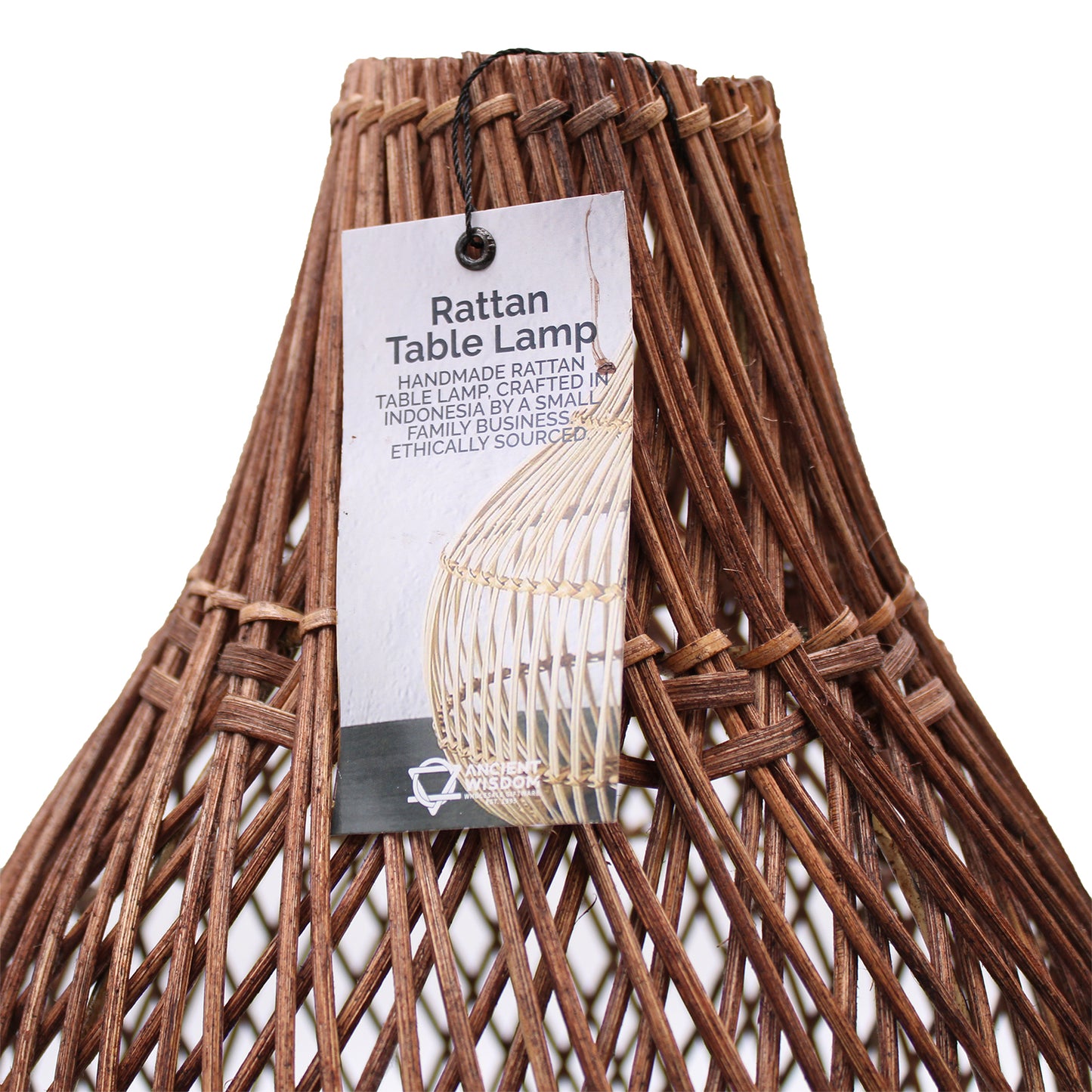 Rattan-Tischlampen - Dunkelbraun