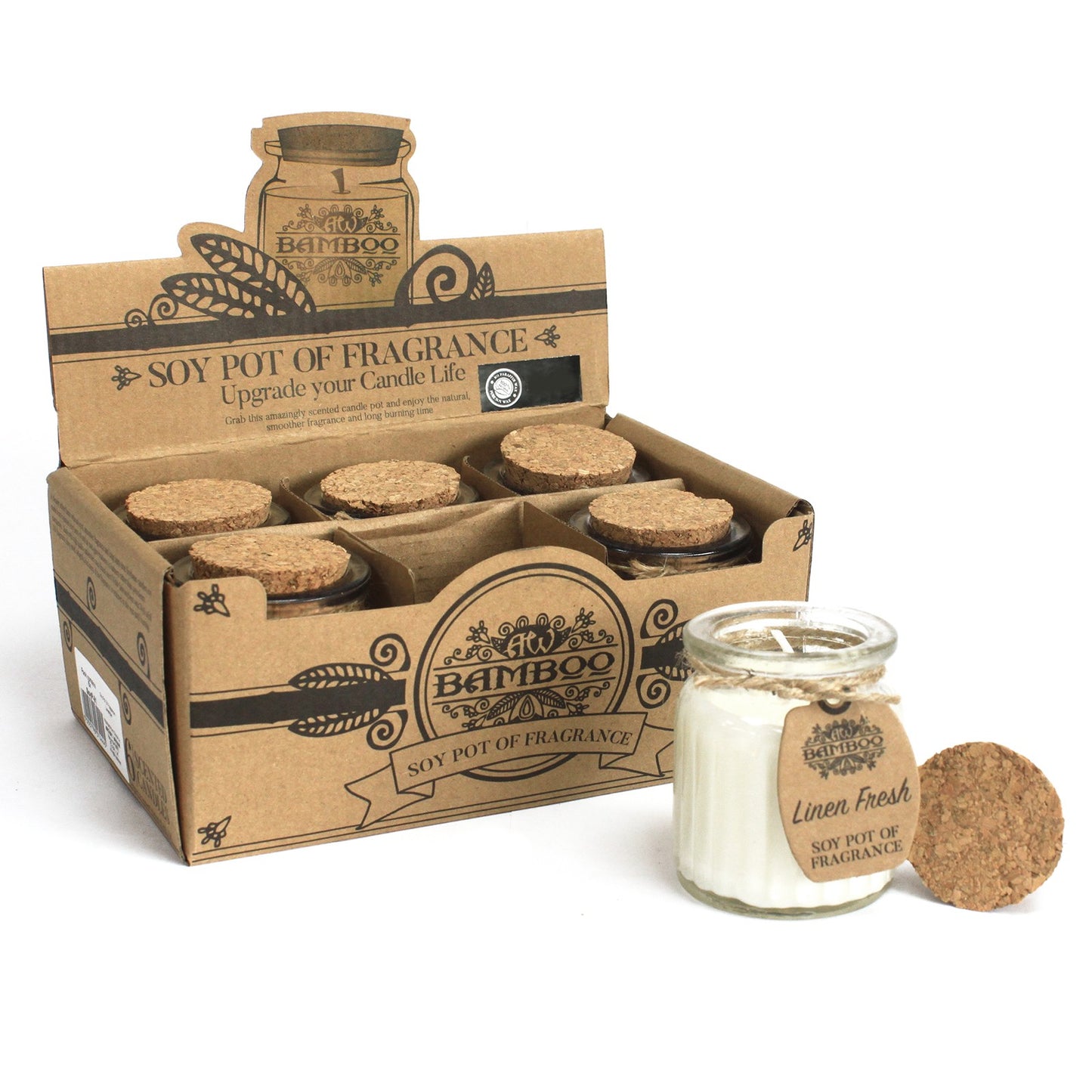 Linen Fresh Soja-Duftkerzen im Topf, 2 Stück