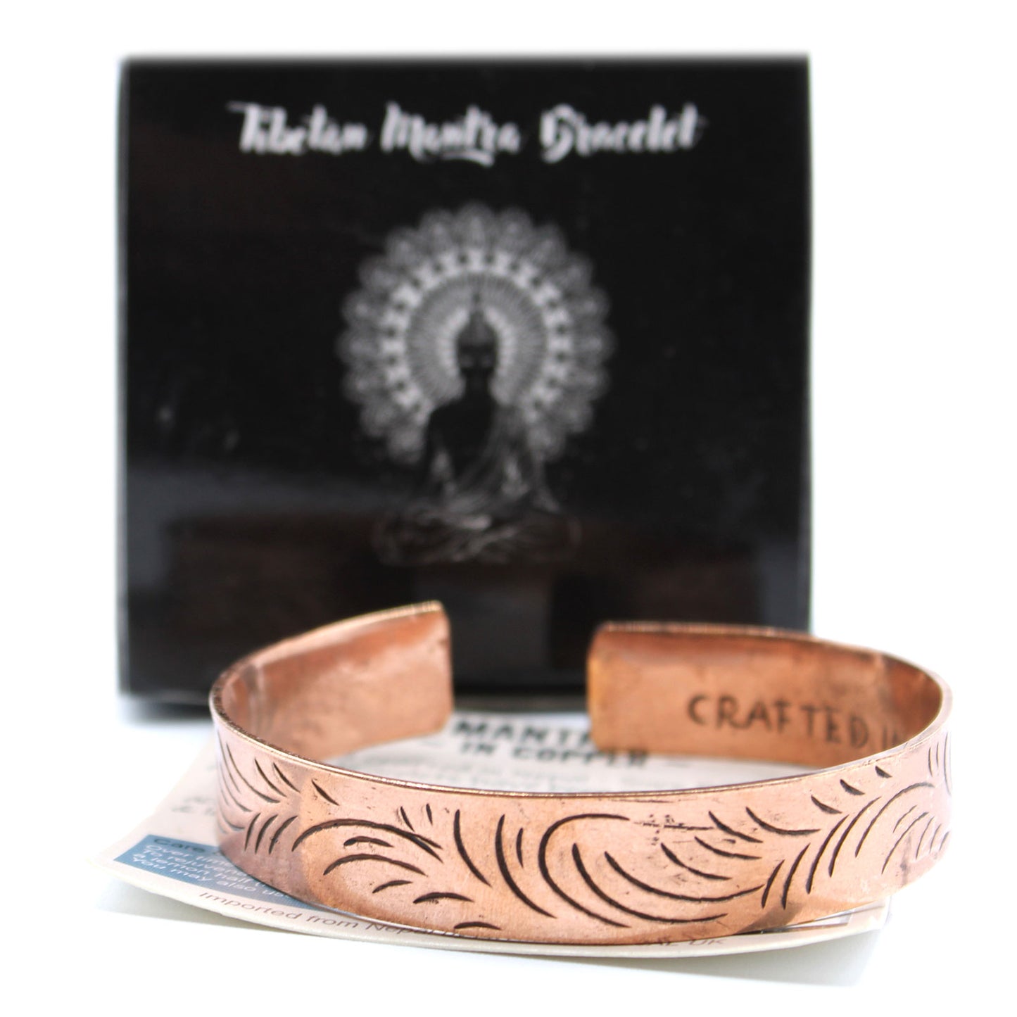 Kupfernes tibetisches Armband - Breite Tribal-Wirbel